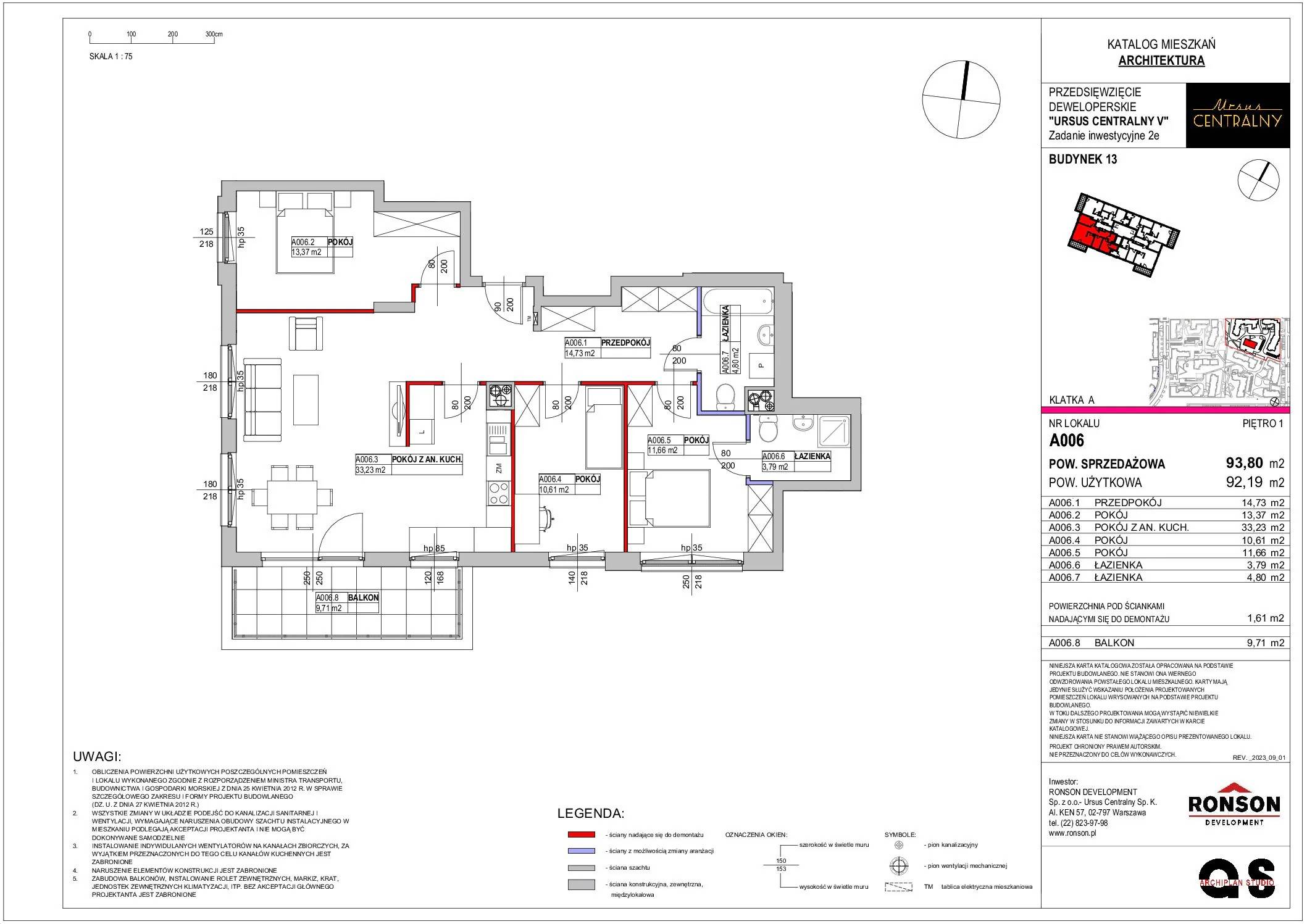 Ursus Centralny – inwestycja Ronson - lokal A006, budynek 13