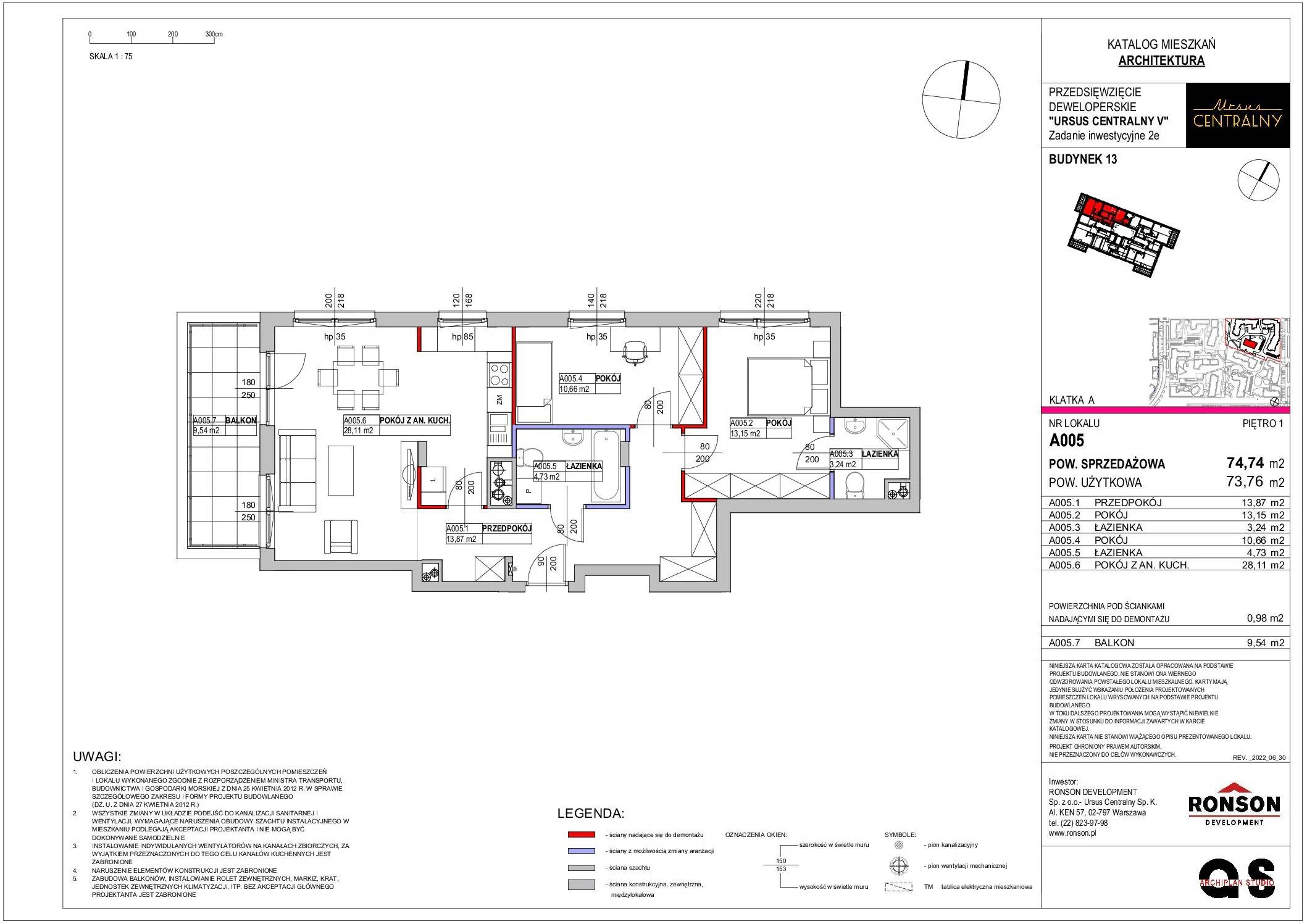 Ursus Centralny – inwestycja Ronson - lokal A005, budynek 13