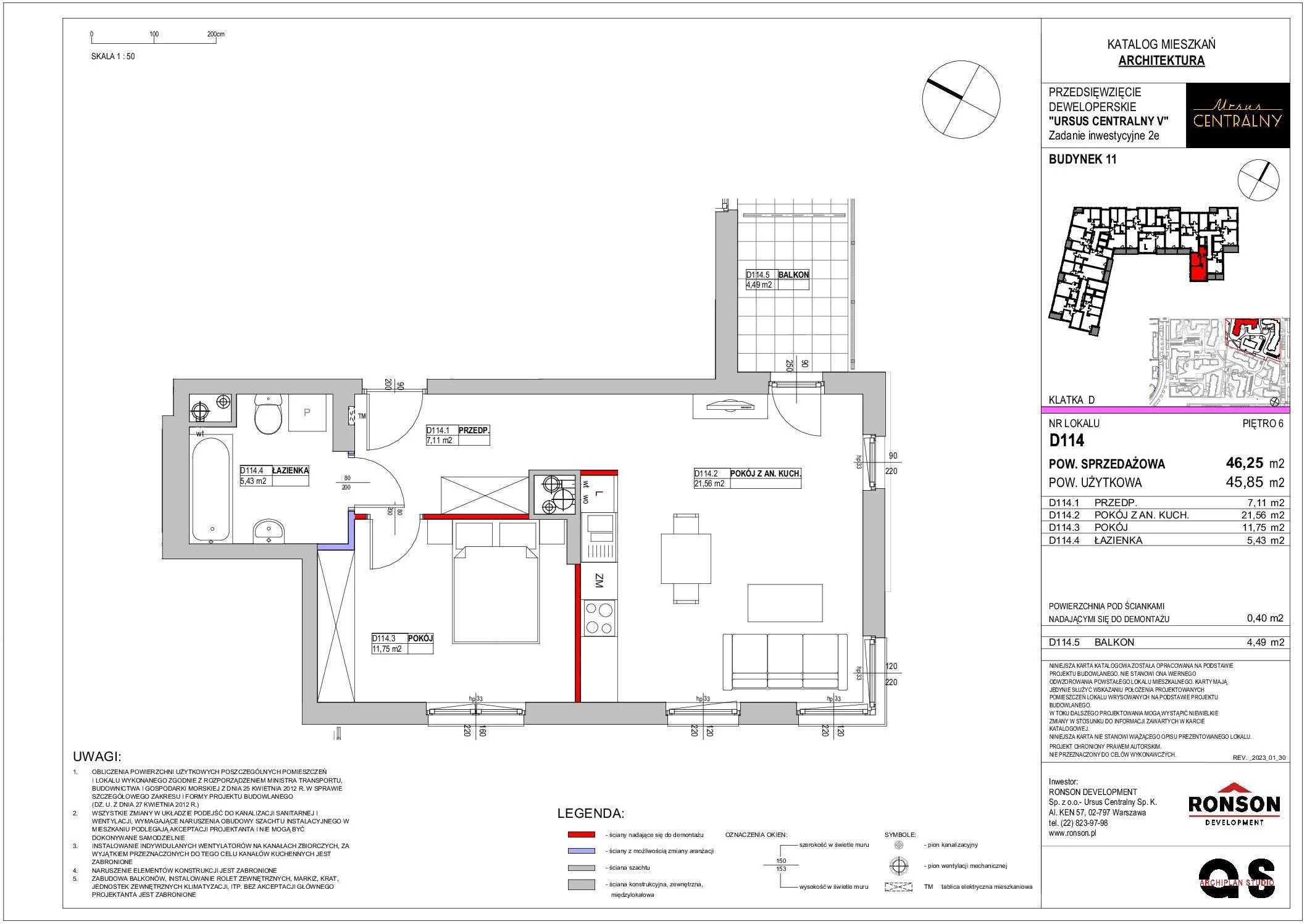 Ursus Centralny – inwestycja Ronson - lokal D114, budynek 11