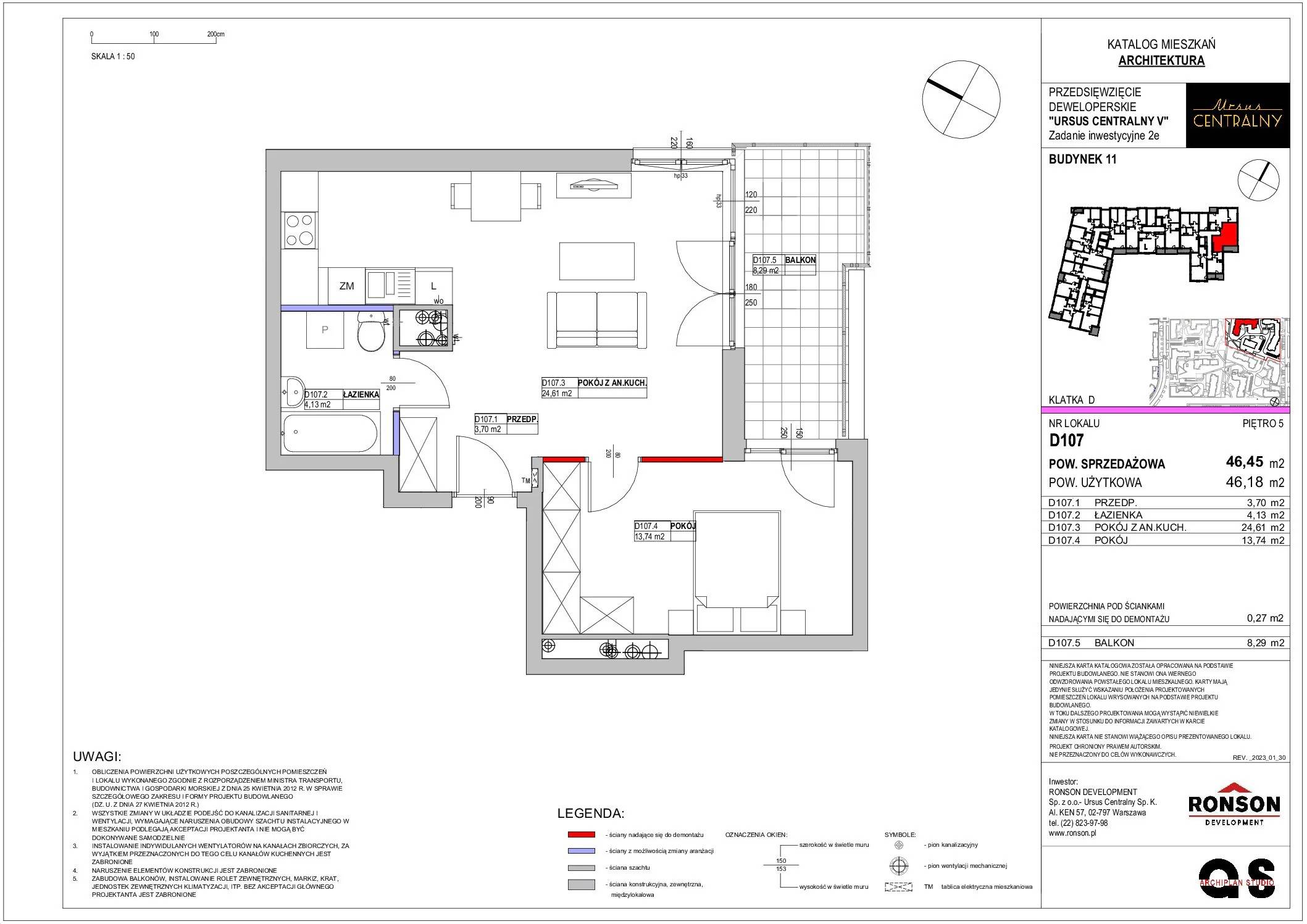 Ursus Centralny – inwestycja Ronson - lokal D107, budynek 11
