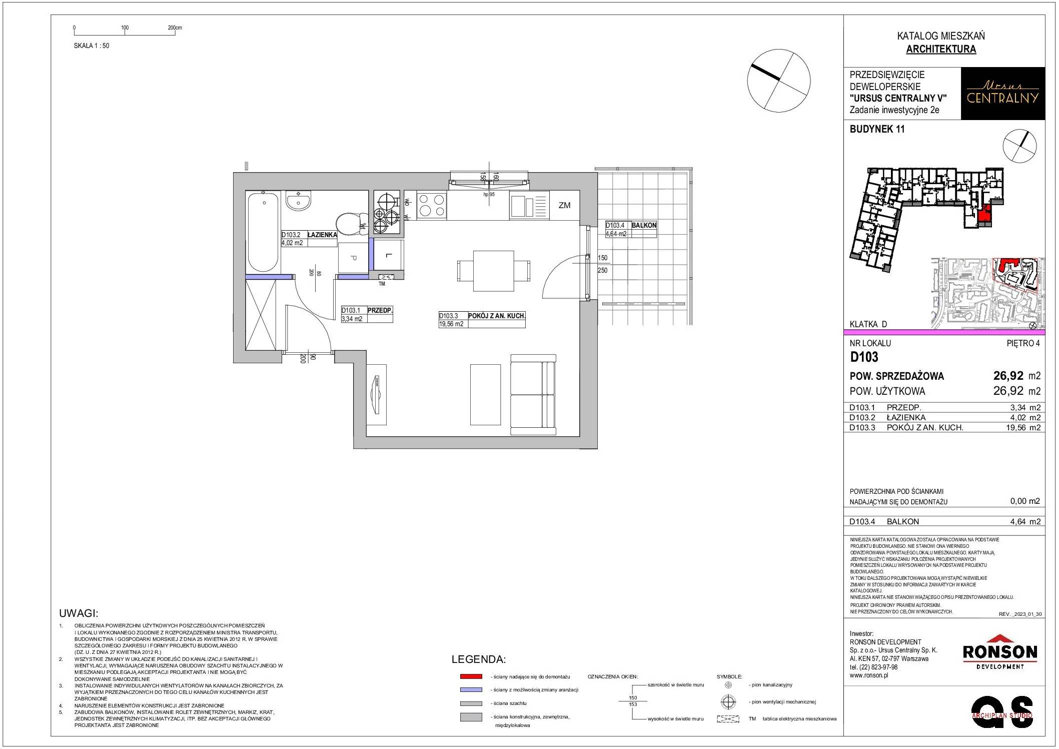 Ursus Centralny – inwestycja Ronson - lokal D103, budynek 11