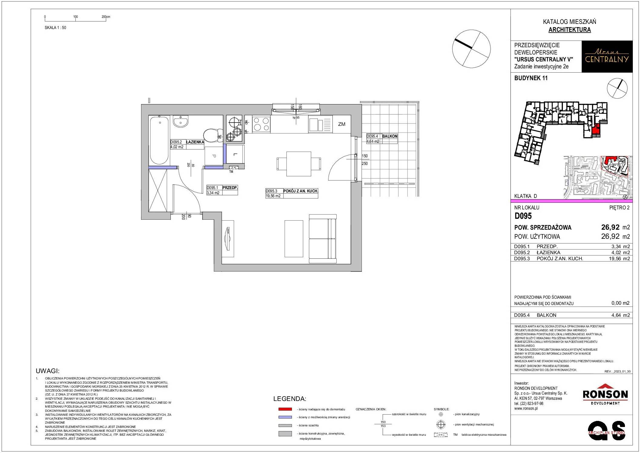 Ursus Centralny – inwestycja Ronson - lokal D095, budynek 11