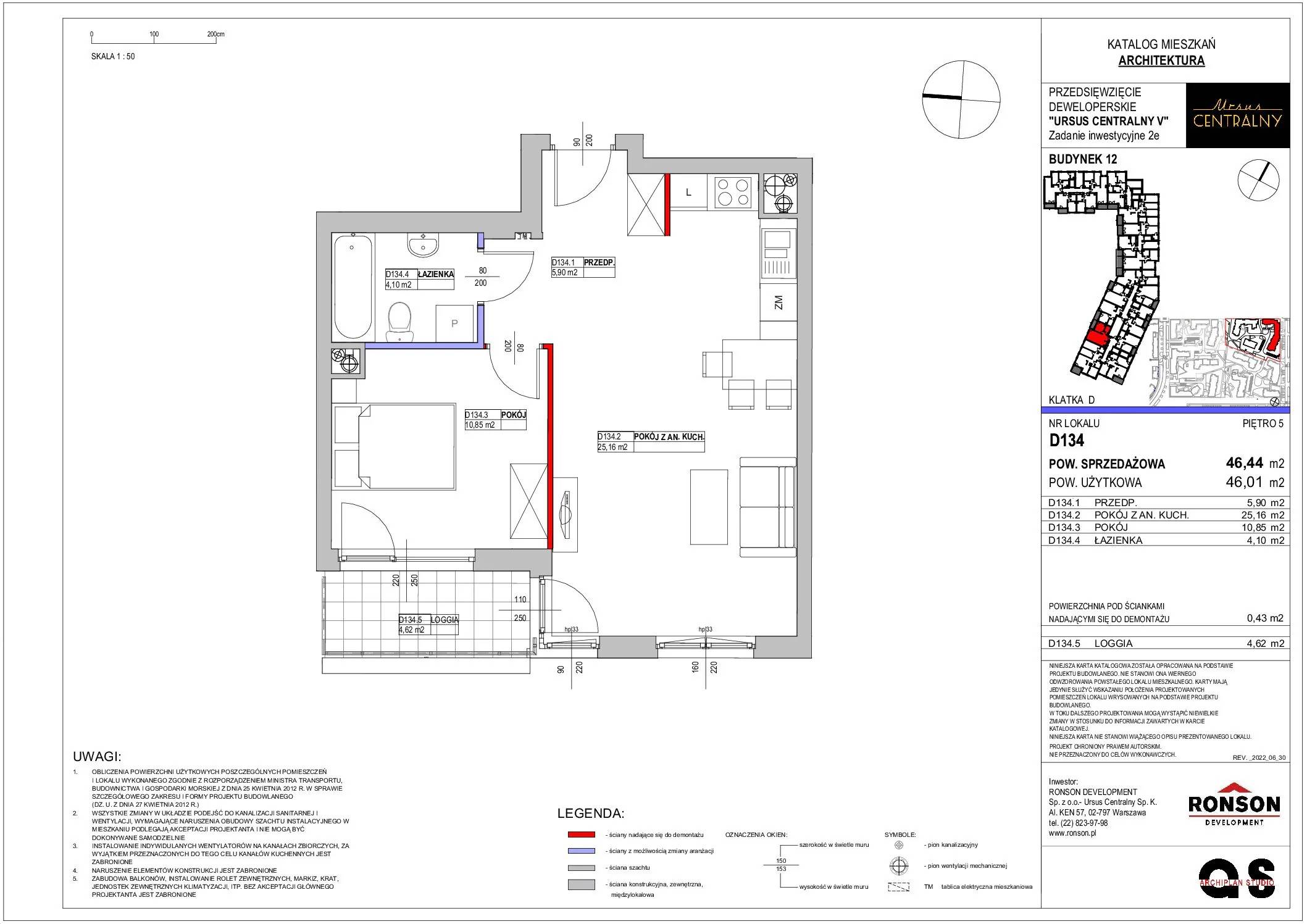 Ursus Centralny – inwestycja Ronson - lokal D134, budynek 12