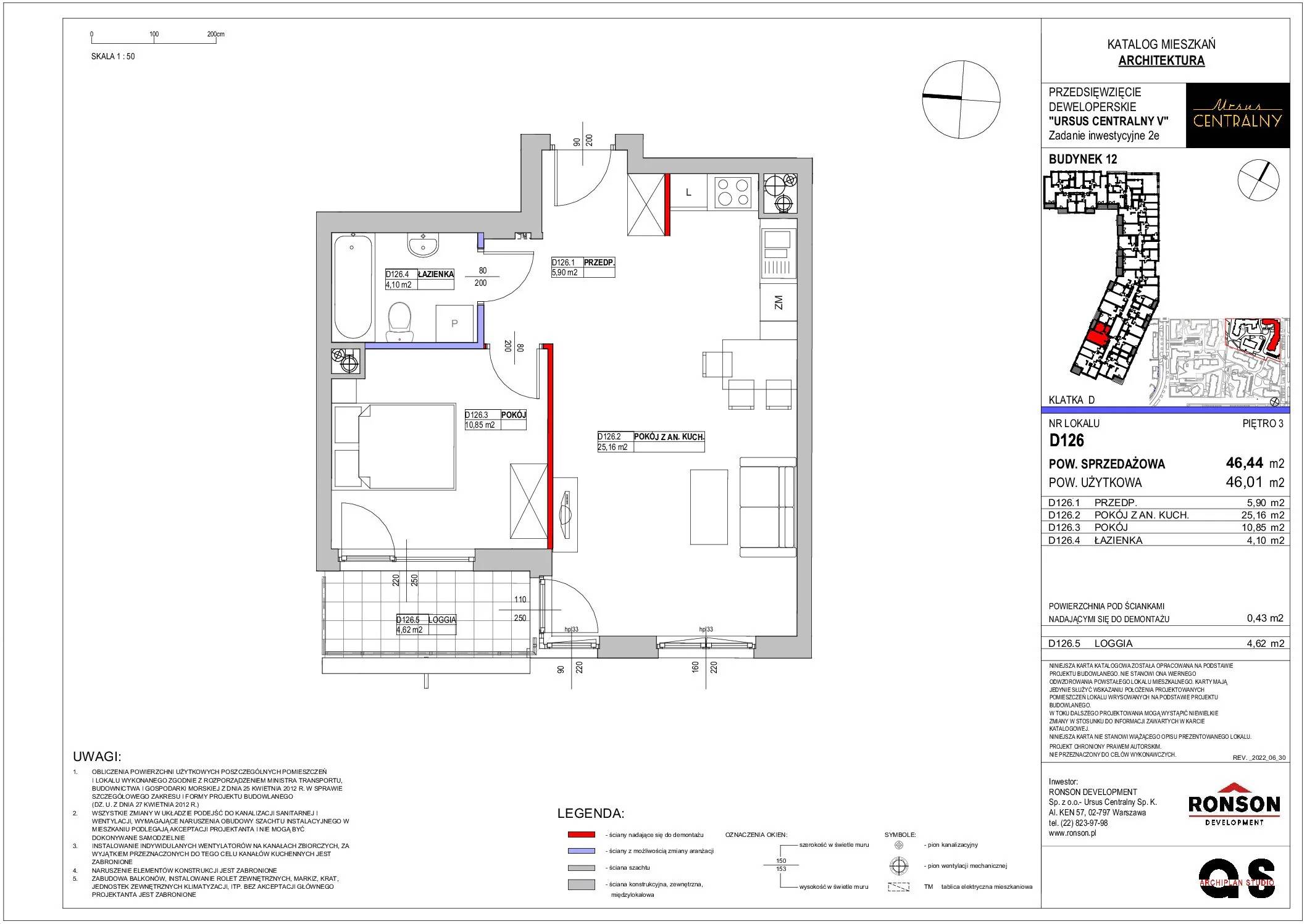 Ursus Centralny – inwestycja Ronson - lokal D126, budynek 12