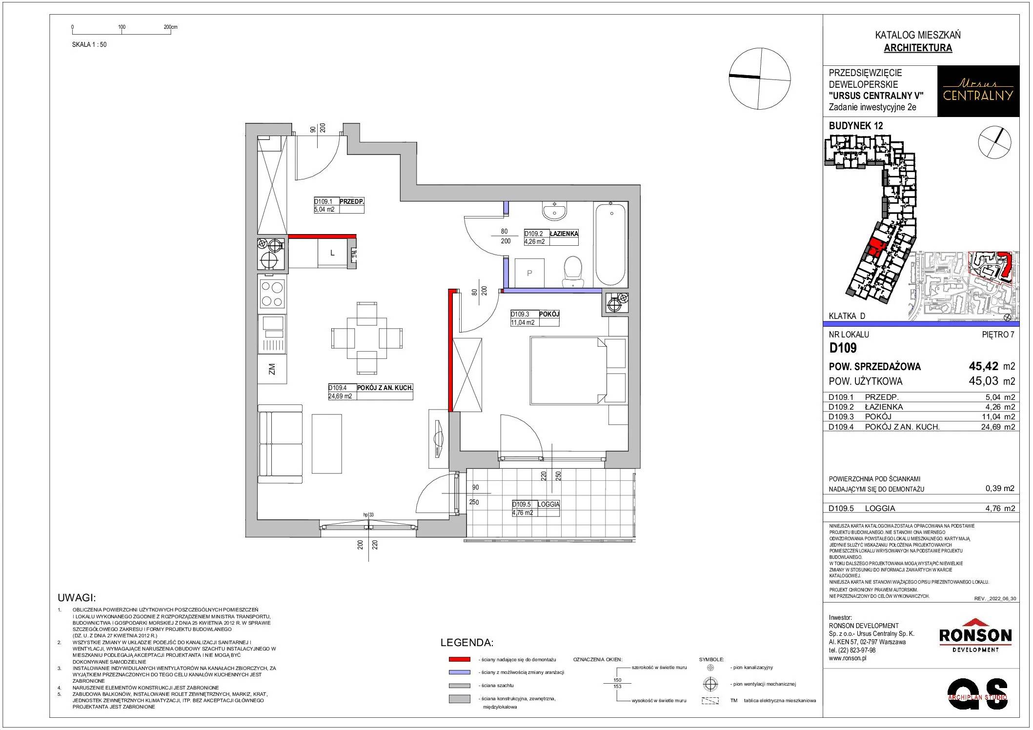 Ursus Centralny – inwestycja Ronson - lokal D109, budynek 12