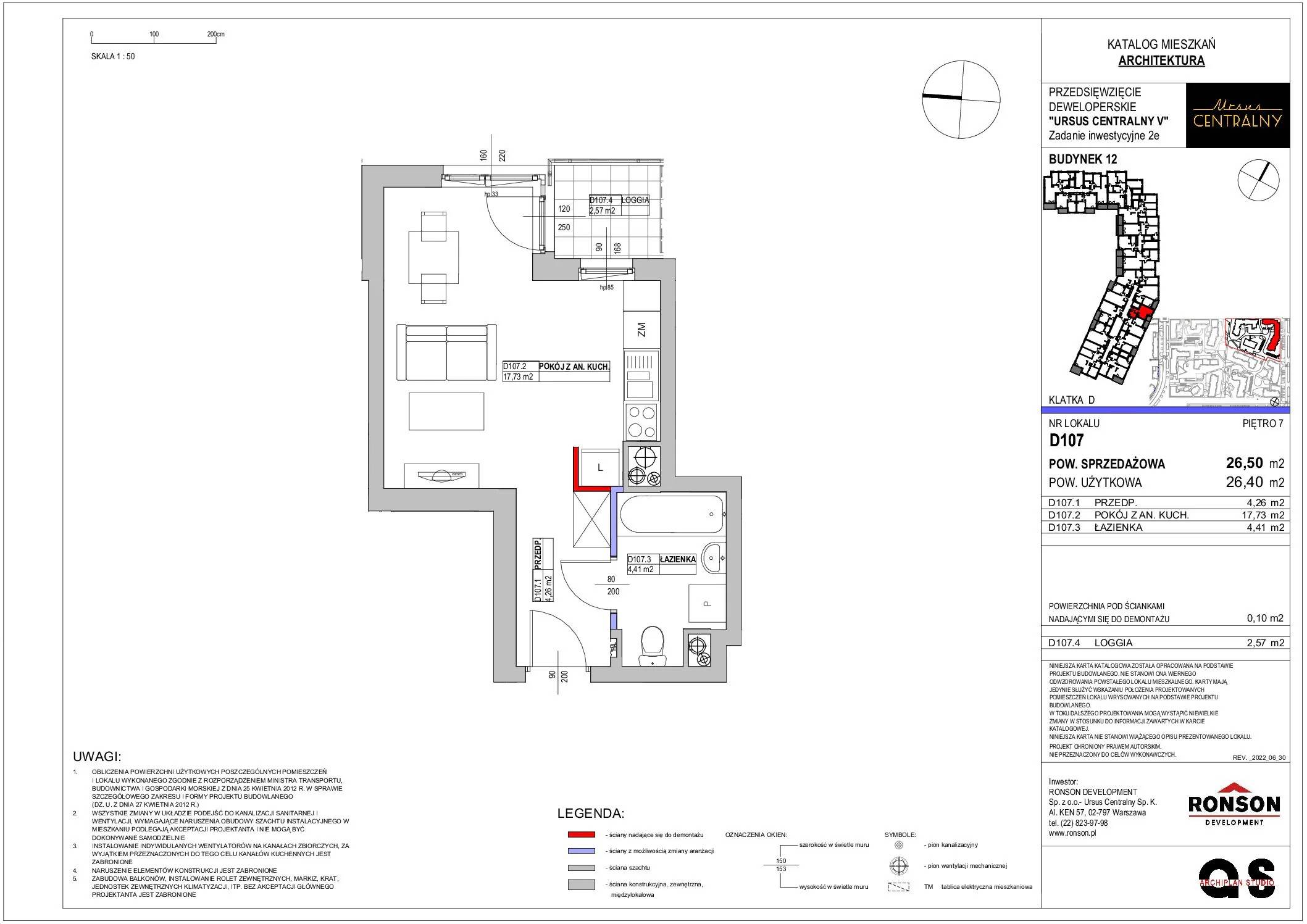Ursus Centralny – inwestycja Ronson - lokal D107, budynek 12