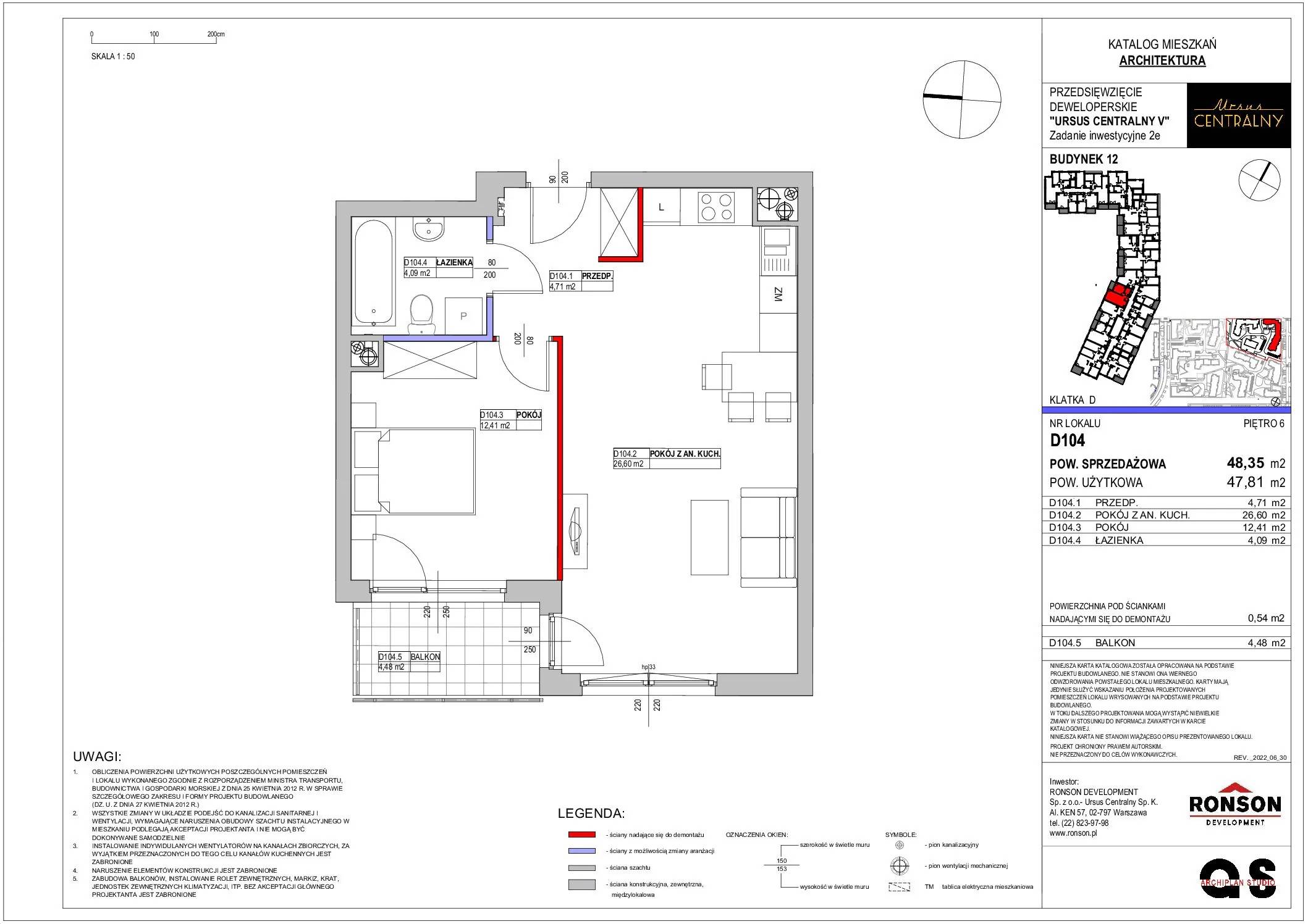 Ursus Centralny – inwestycja Ronson - lokal D104, budynek 12