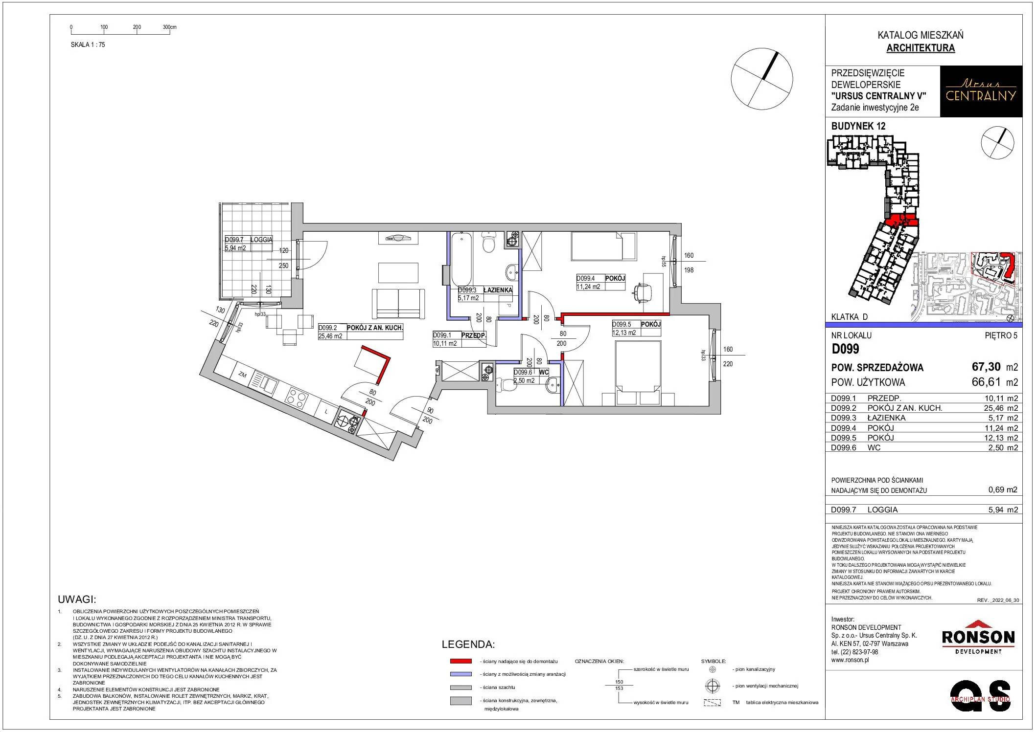 Ursus Centralny – inwestycja Ronson - lokal D099, budynek 12
