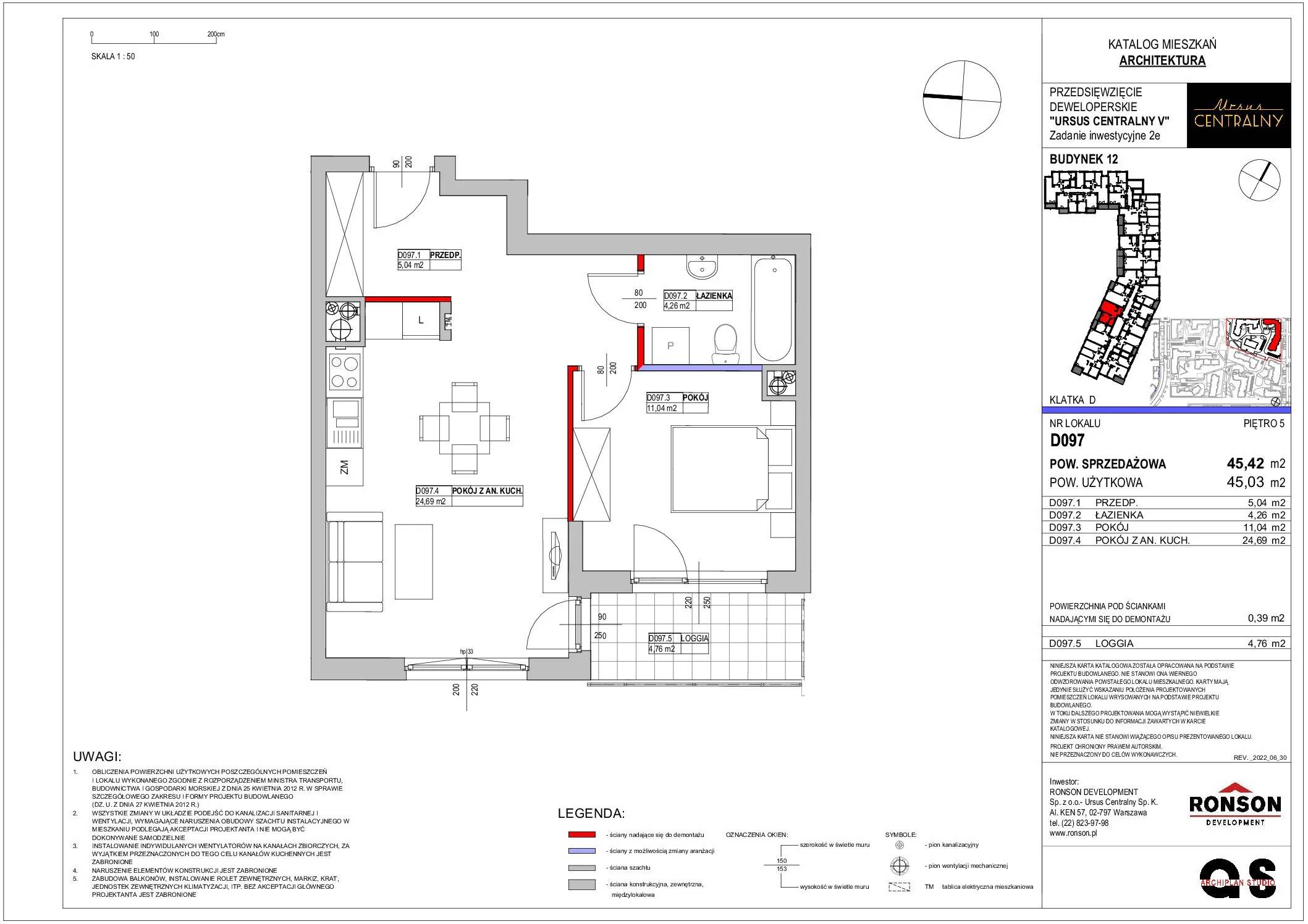 Ursus Centralny – inwestycja Ronson - lokal D097, budynek 12