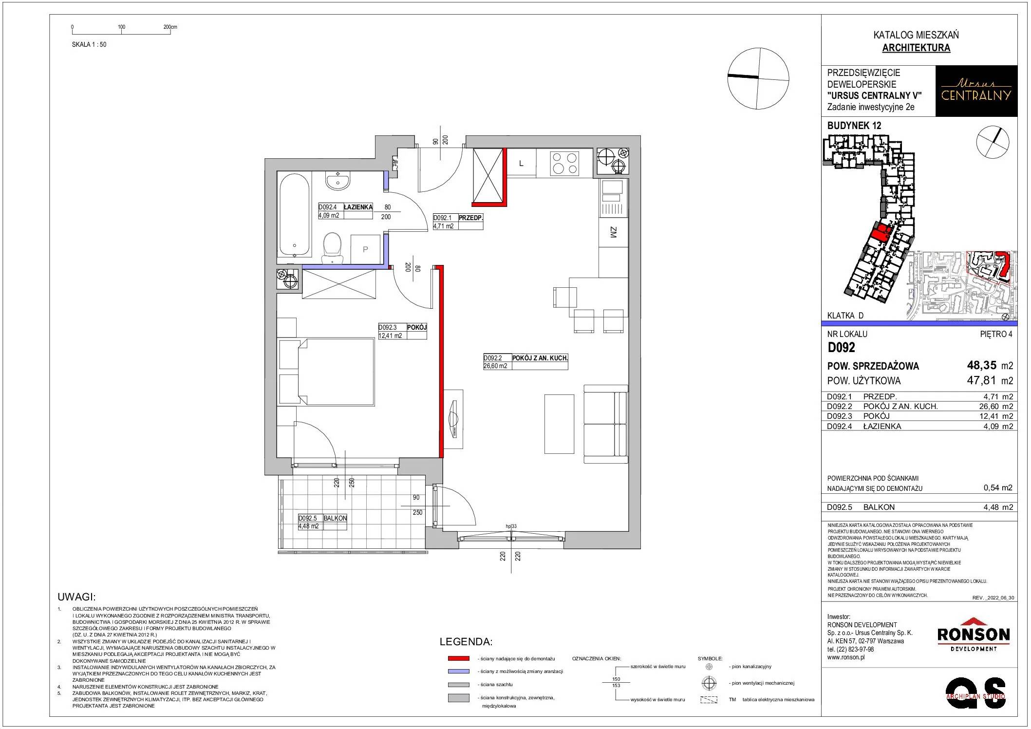 Ursus Centralny – inwestycja Ronson - lokal D092, budynek 12
