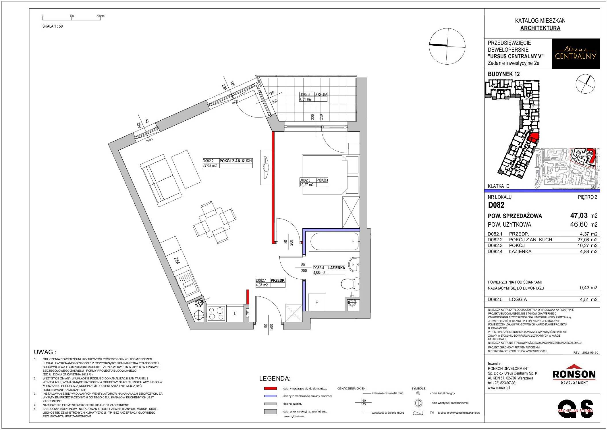 Ursus Centralny – inwestycja Ronson - lokal D082, budynek 12