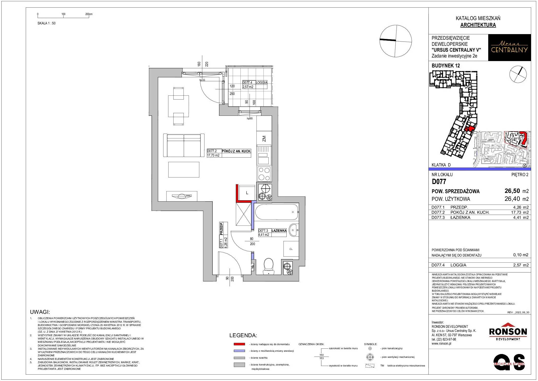 Ursus Centralny – inwestycja Ronson - lokal D077, budynek 12