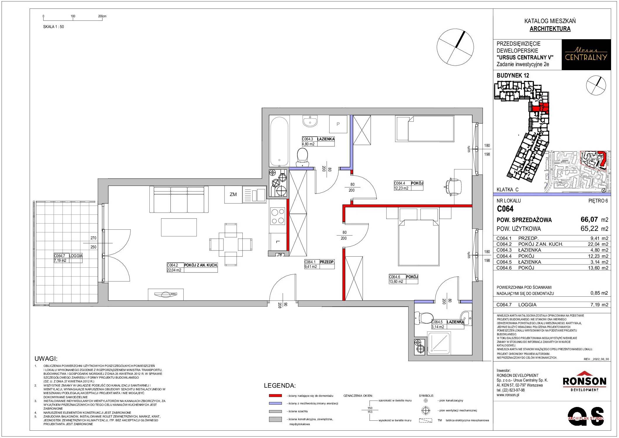 Ursus Centralny – inwestycja Ronson - lokal C064, budynek 12