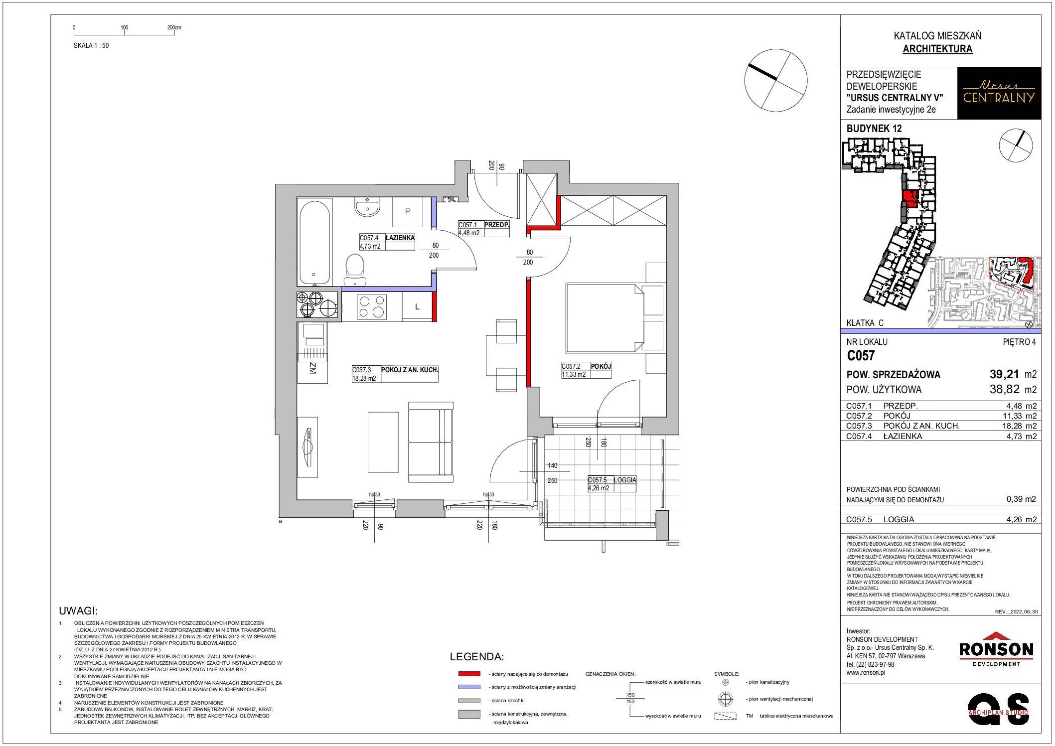 Ursus Centralny – inwestycja Ronson - lokal C057, budynek 12