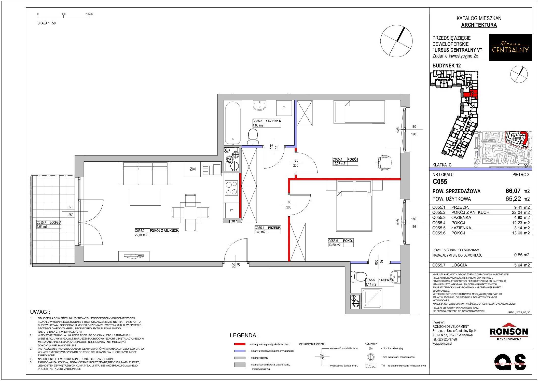 Ursus Centralny – inwestycja Ronson - lokal C055, budynek 12