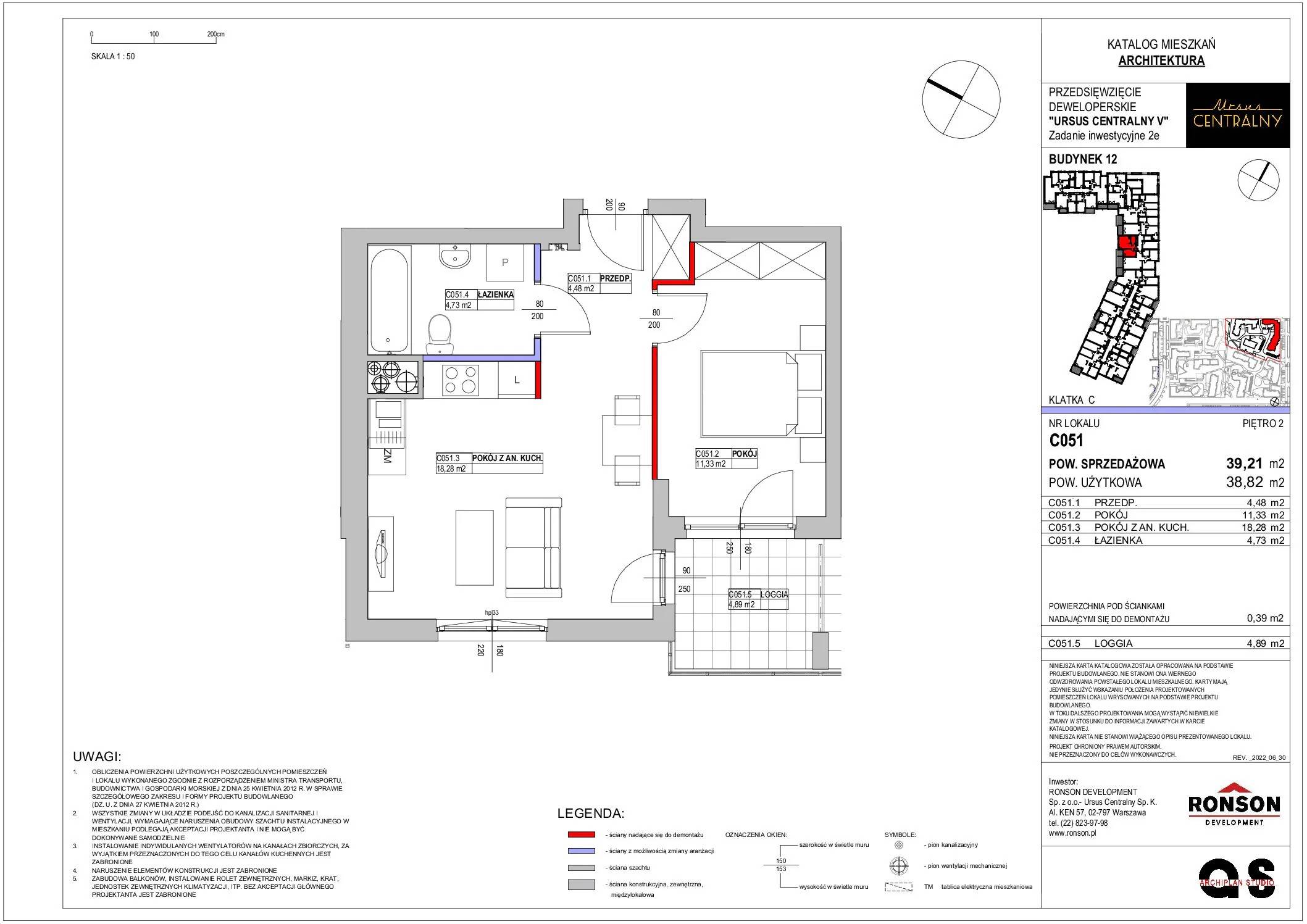 Ursus Centralny – inwestycja Ronson - lokal C051, budynek 12