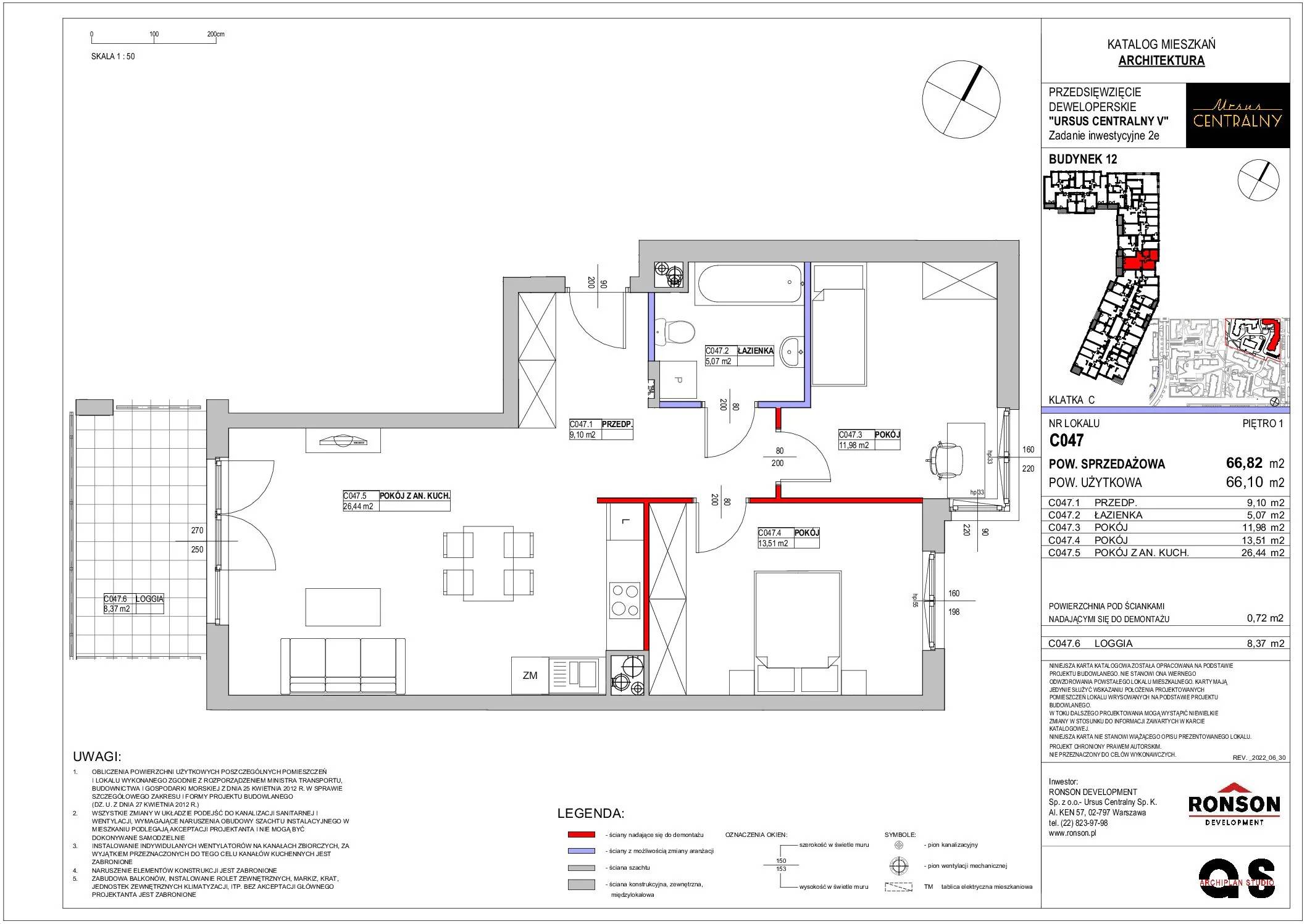 Ursus Centralny – inwestycja Ronson - lokal C047, budynek 12