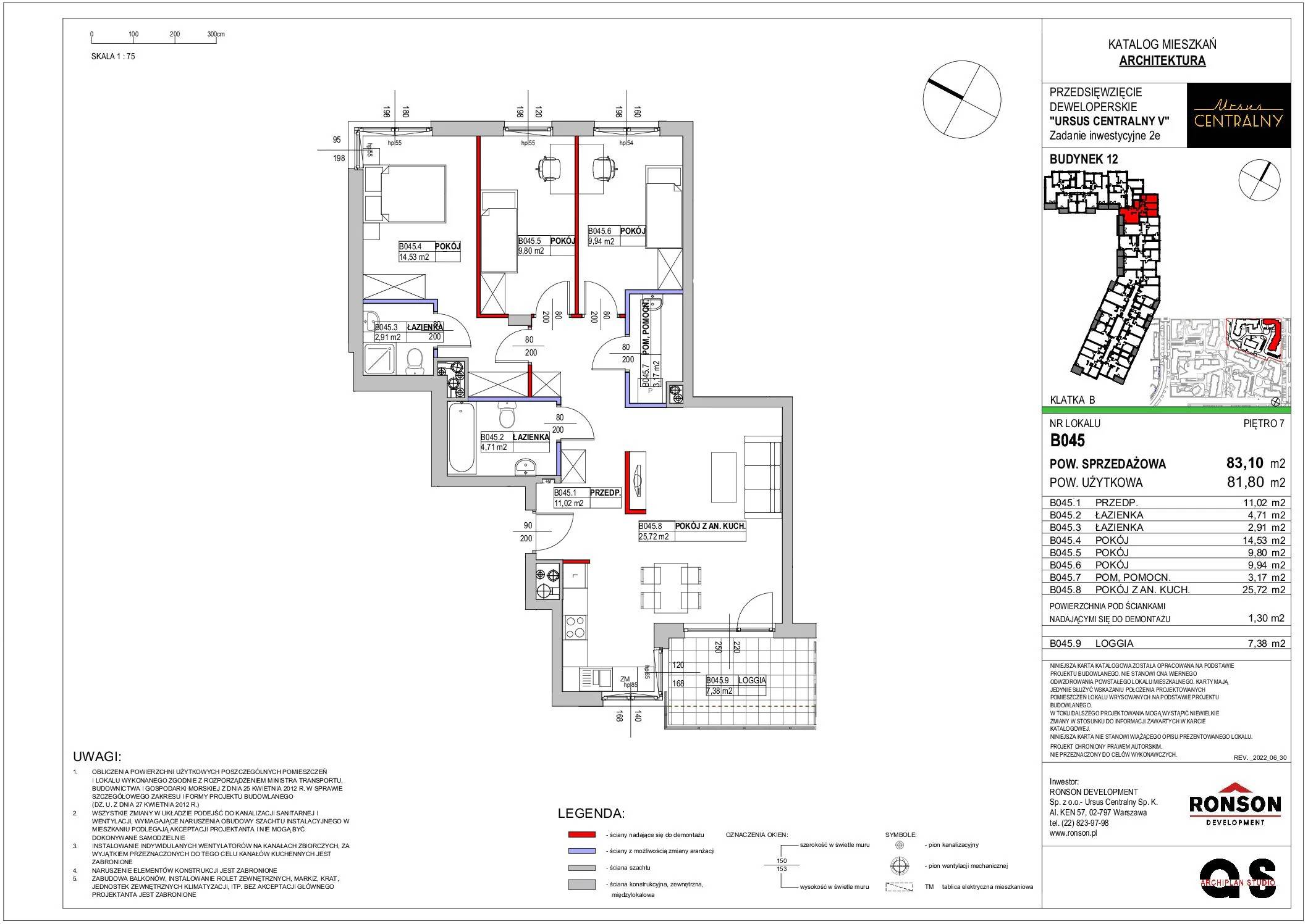 Ursus Centralny – inwestycja Ronson - lokal B045, budynek 12