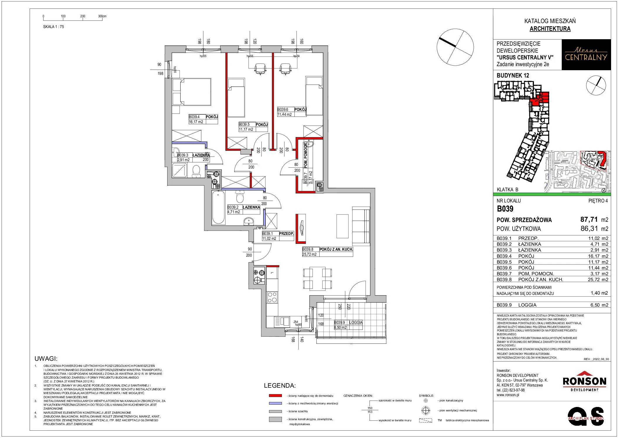 Ursus Centralny – inwestycja Ronson - lokal B039, budynek 12