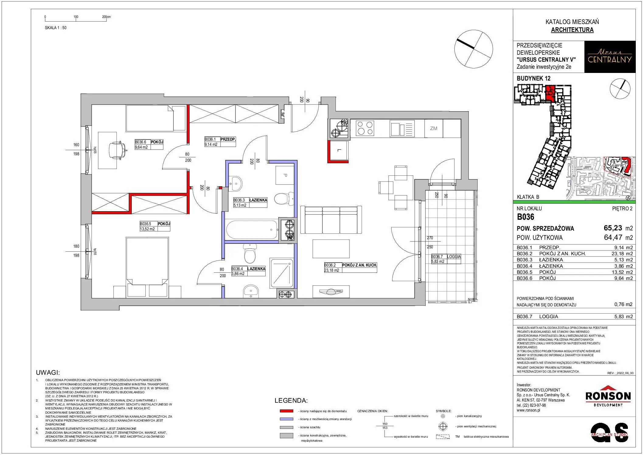 Ursus Centralny – inwestycja Ronson - lokal B036, budynek 12
