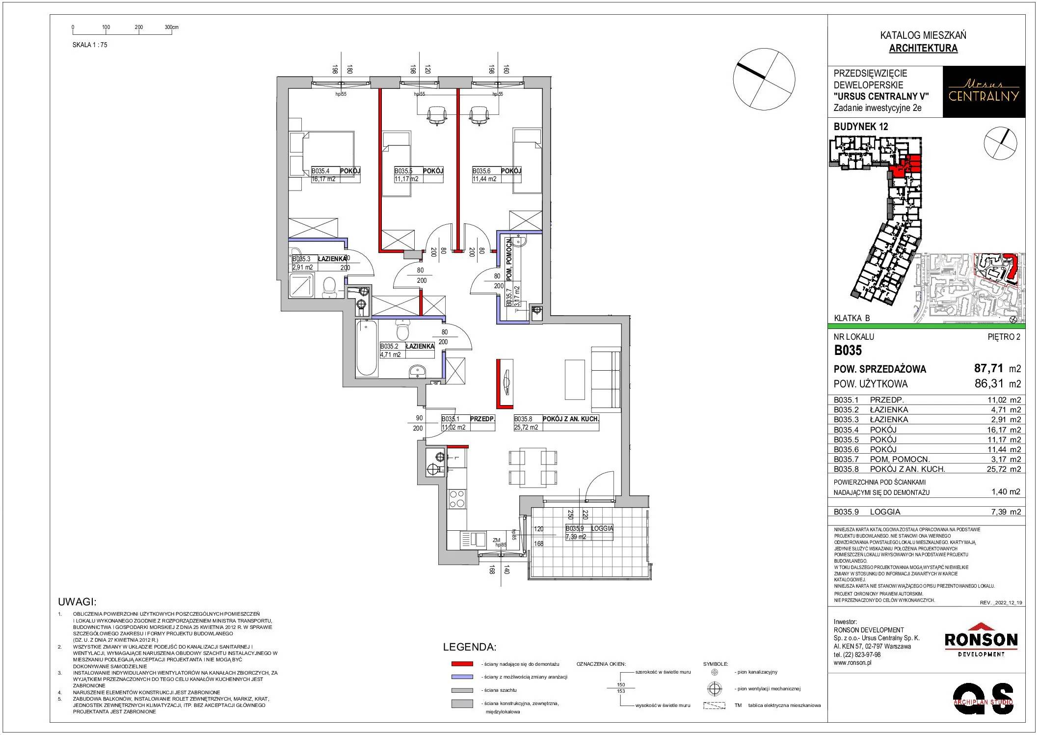 Ursus Centralny – inwestycja Ronson - lokal B035, budynek 12