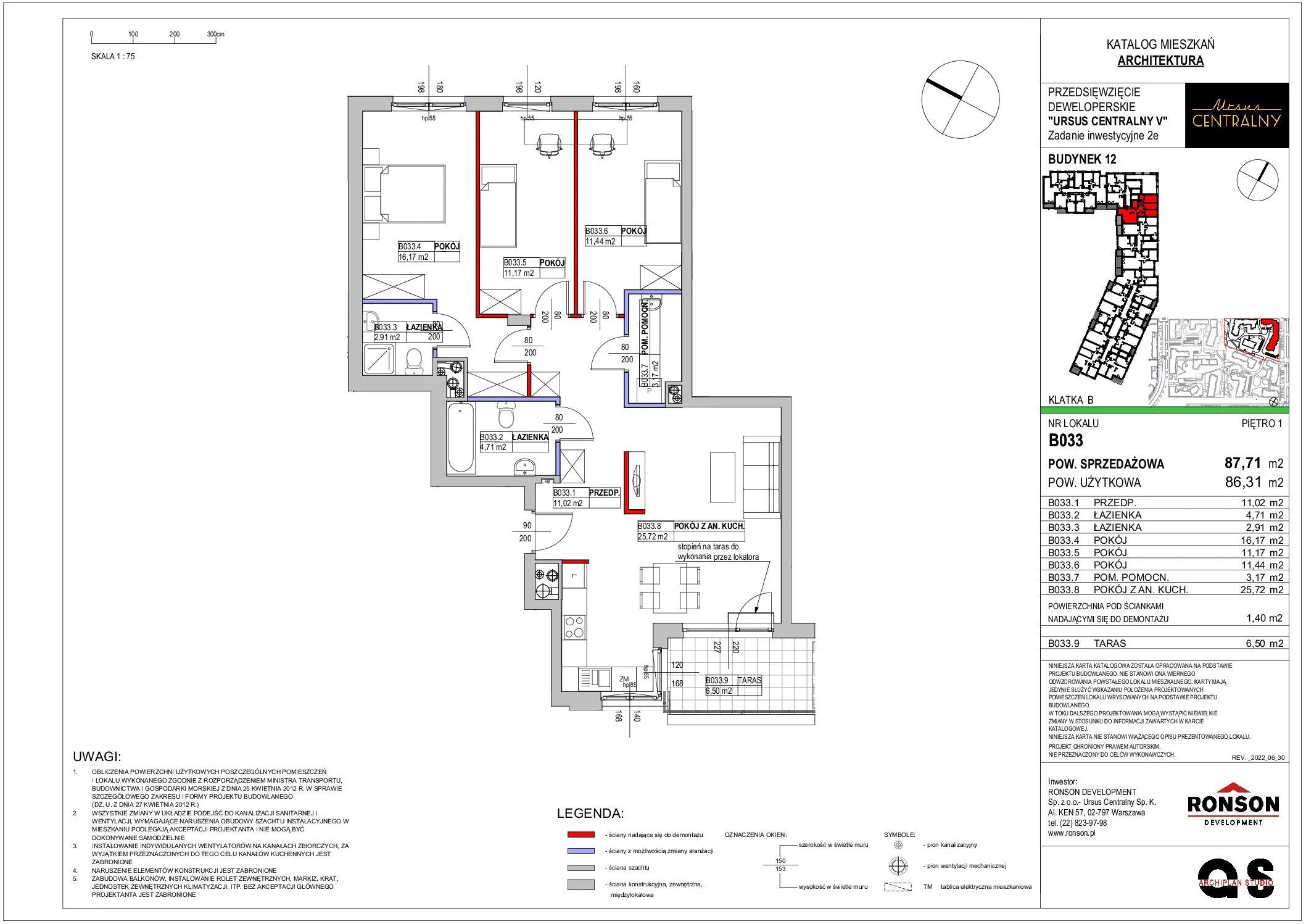 Ursus Centralny – inwestycja Ronson - lokal B033, budynek 12