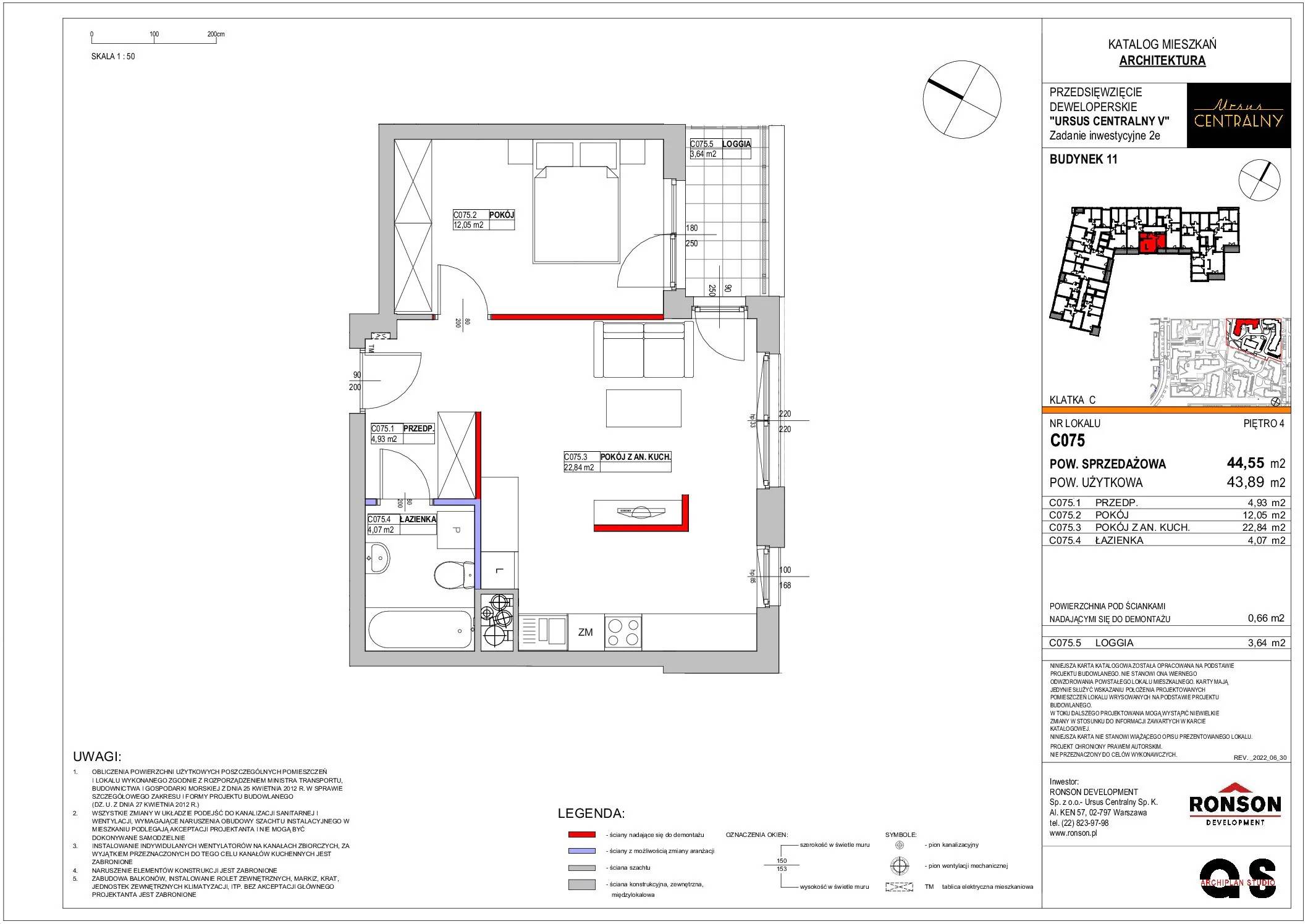 Ursus Centralny – inwestycja Ronson - lokal C075, budynek 11