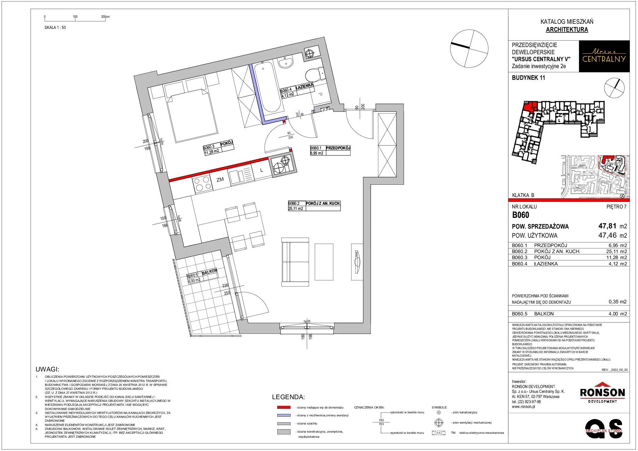 Ursus Centralny – inwestycja Ronson - lokal B060, budynek 11