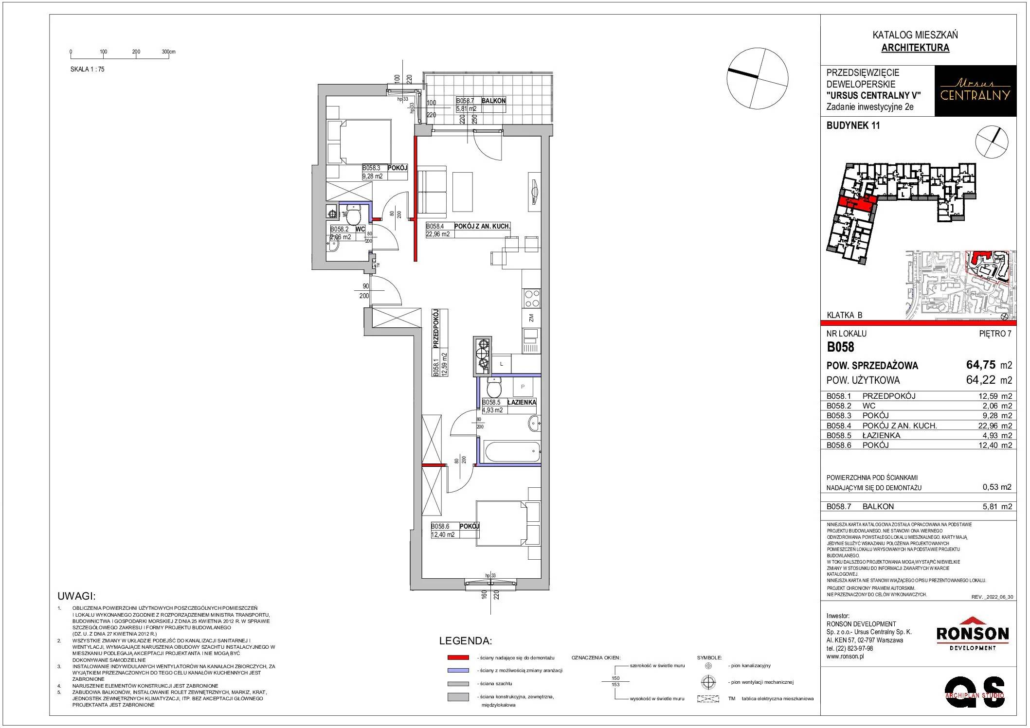 Ursus Centralny – inwestycja Ronson - lokal B058, budynek 11