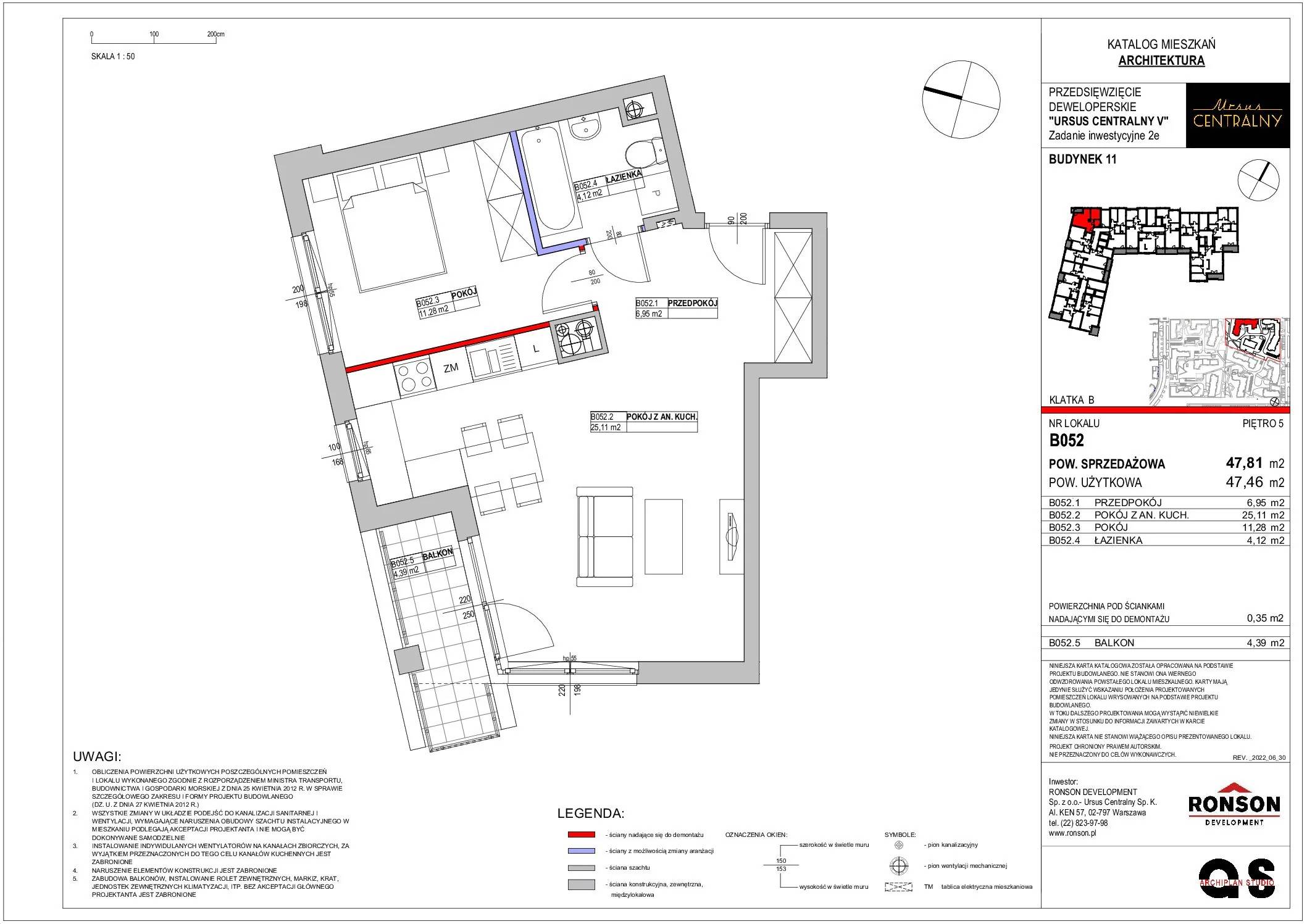 Ursus Centralny – inwestycja Ronson - lokal B052, budynek 11