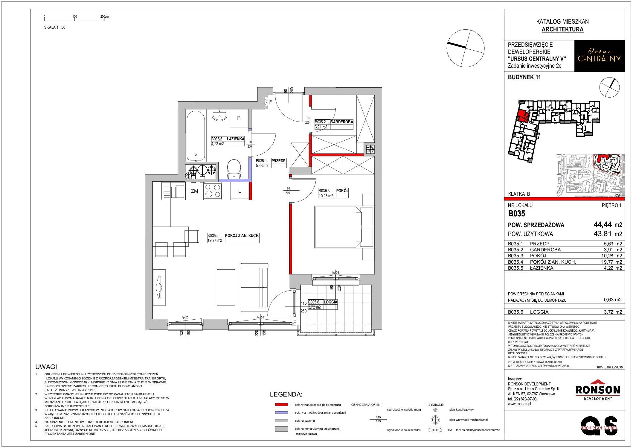 Ursus Centralny – inwestycja Ronson - lokal B035, budynek 11