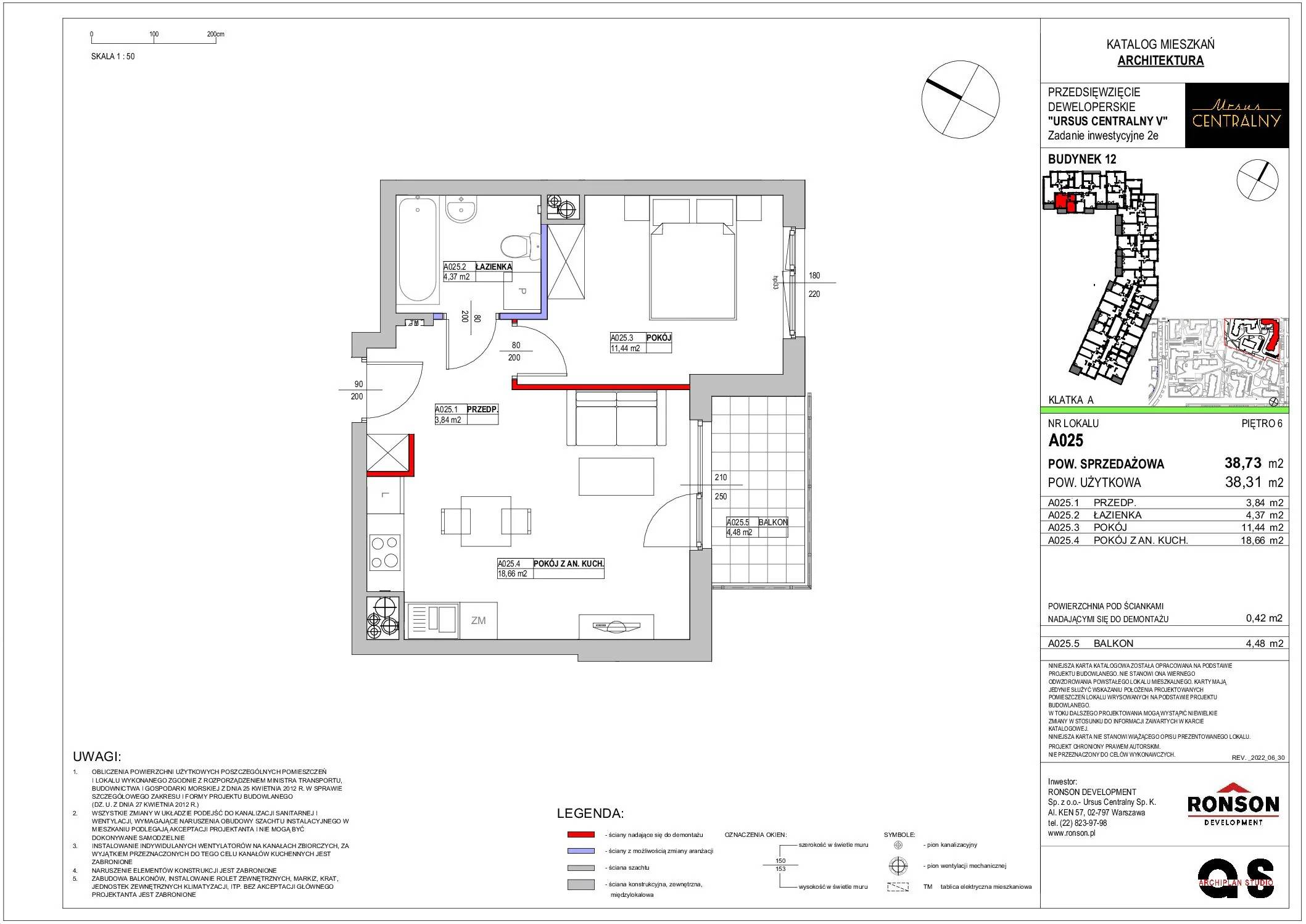 Ursus Centralny – inwestycja Ronson - lokal A025, budynek 12
