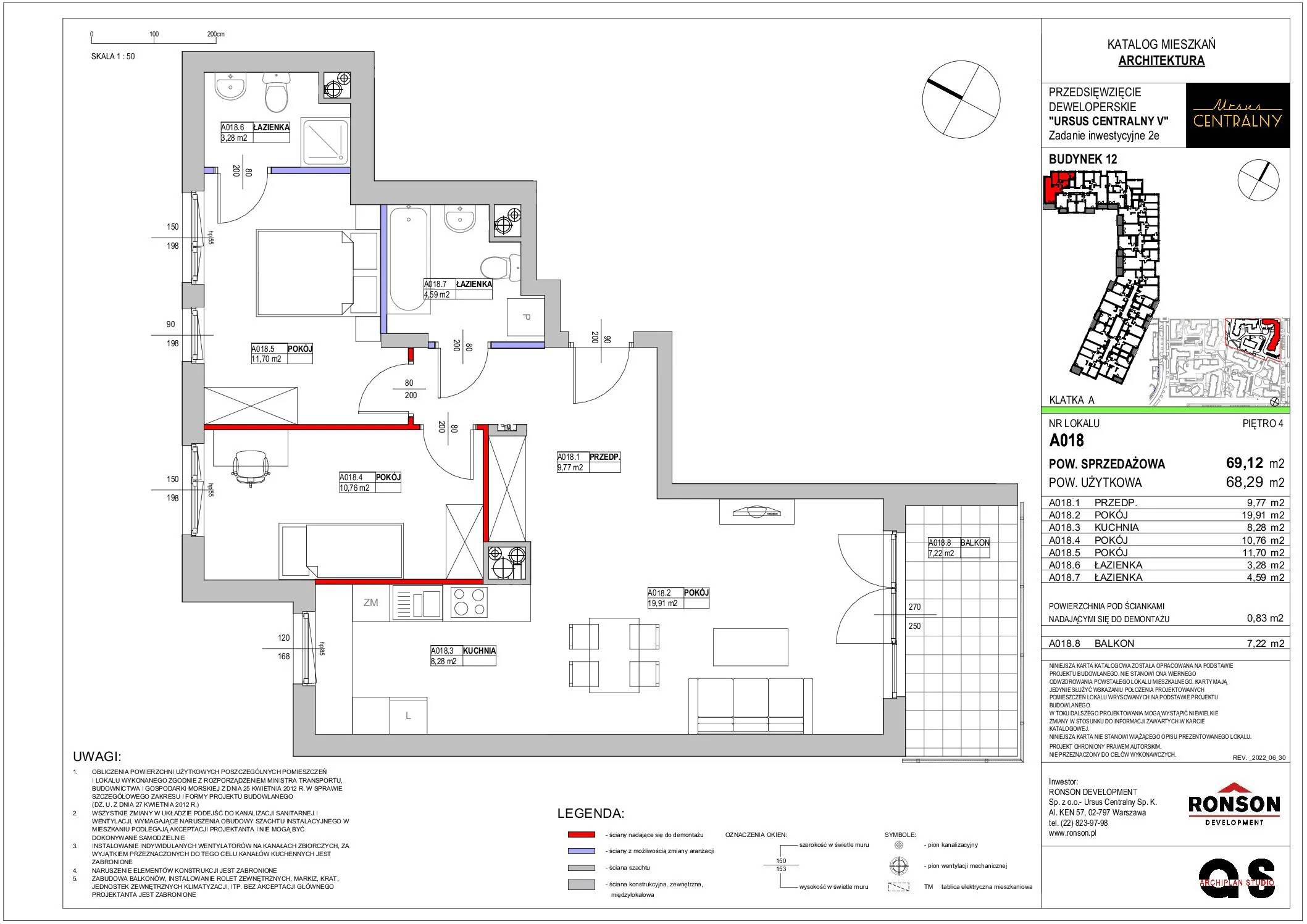 Ursus Centralny – inwestycja Ronson - lokal A018, budynek 12