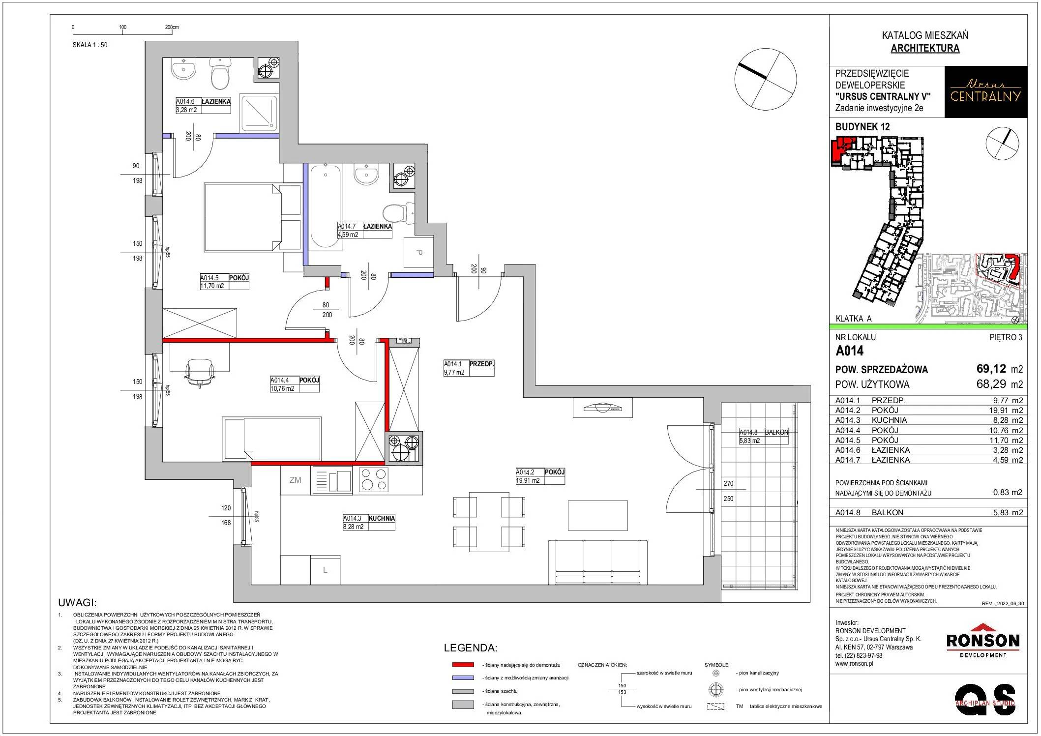Ursus Centralny – inwestycja Ronson - lokal A014, budynek 12