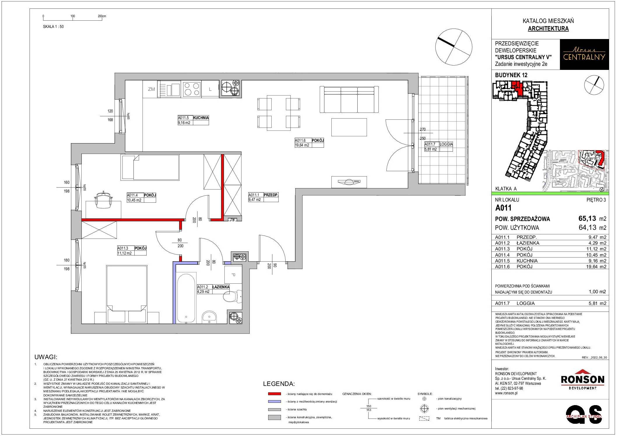 Ursus Centralny – inwestycja Ronson - lokal A011, budynek 12