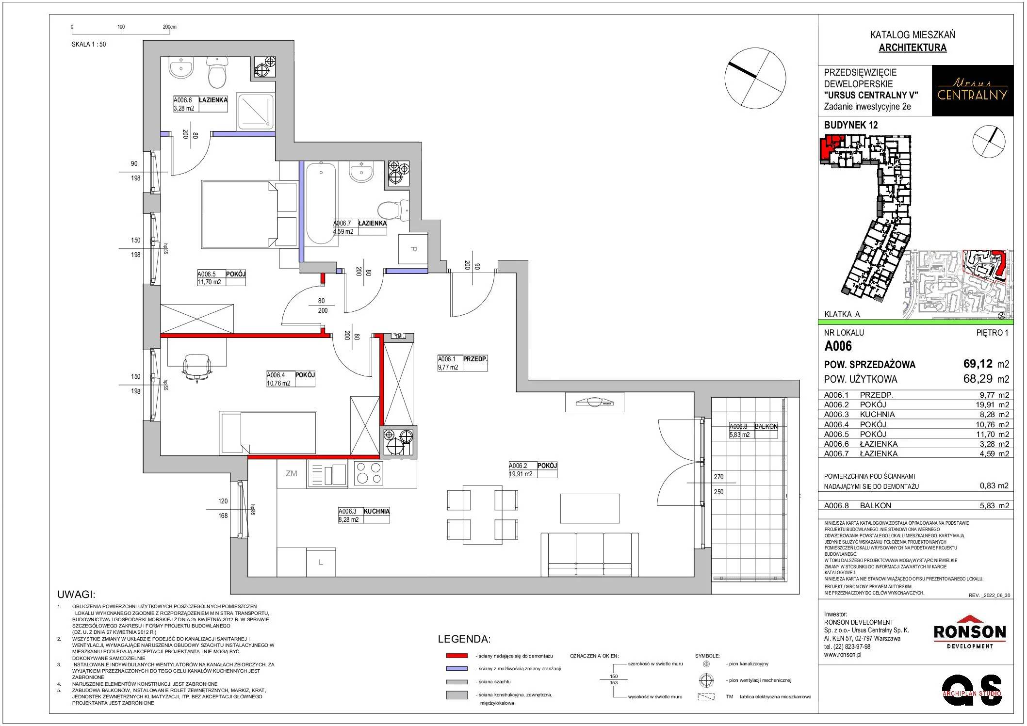 Ursus Centralny – inwestycja Ronson - lokal A006, budynek 12