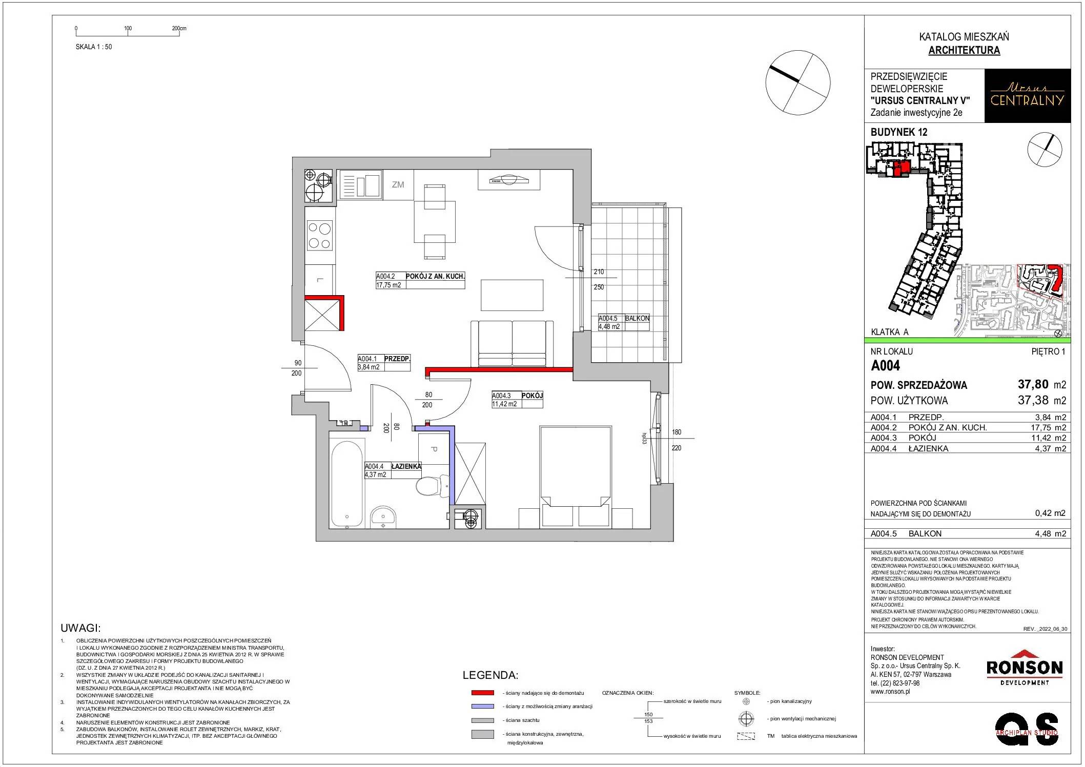Ursus Centralny – inwestycja Ronson - lokal A004, budynek 12