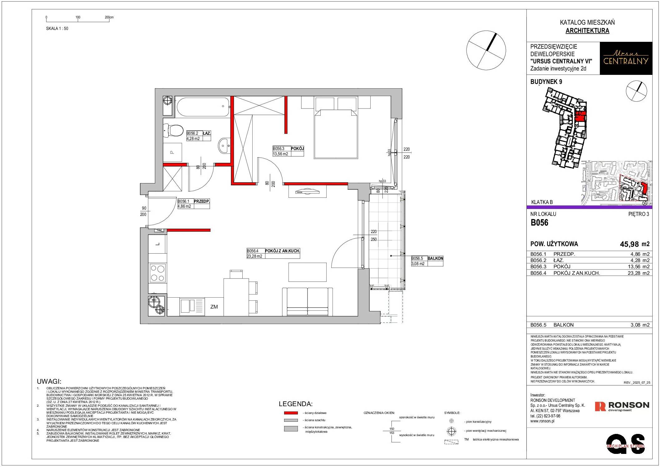 Ursus Centralny – inwestycja Ronson - lokal B056, budynek 9