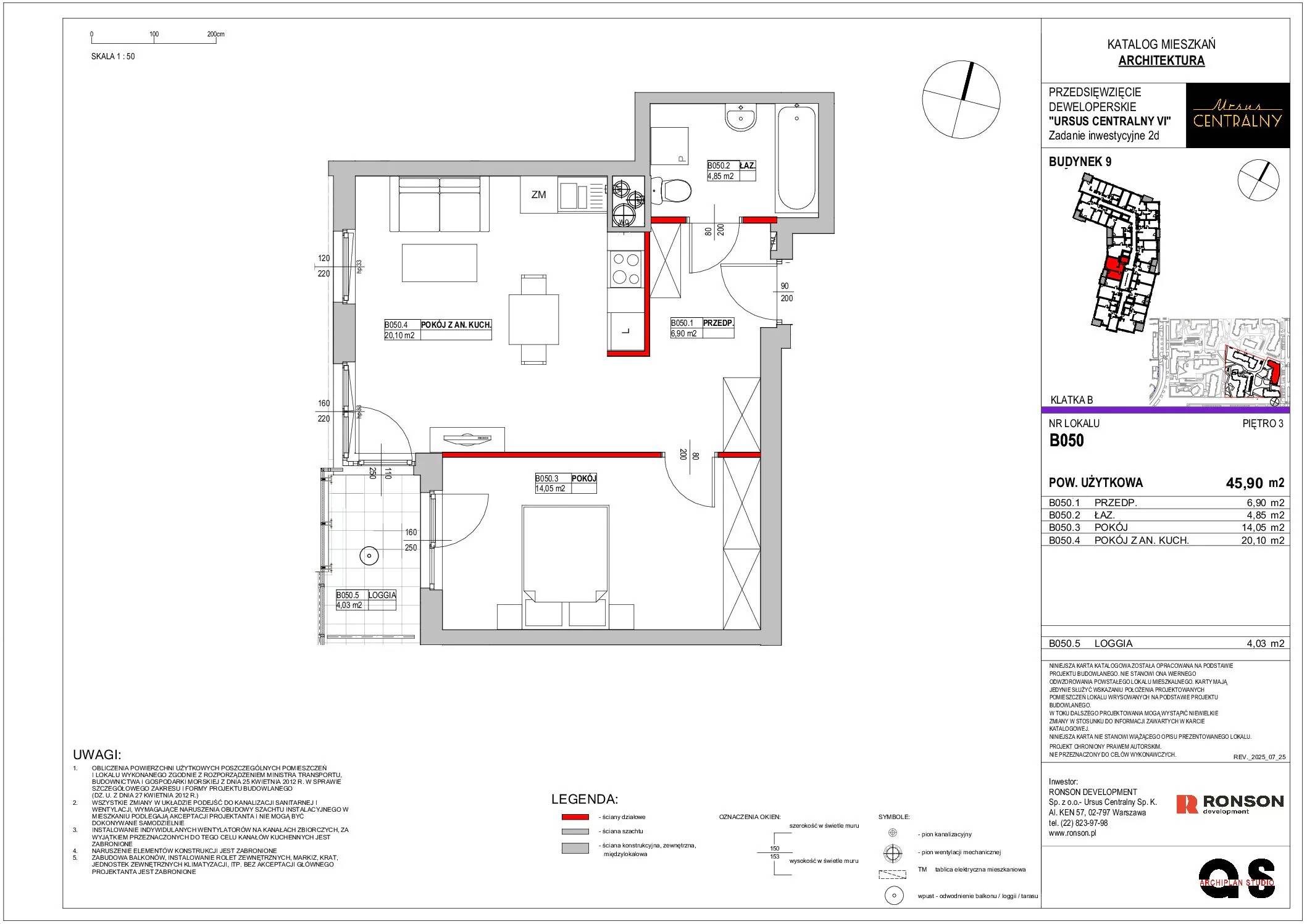 Ursus Centralny – inwestycja Ronson - lokal B050, budynek 9