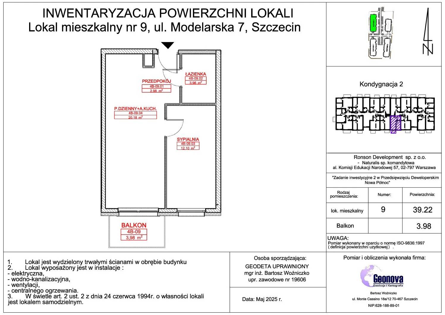 Nowa Północ – inwestycja Ronson - lokal 4B_09, budynek 4