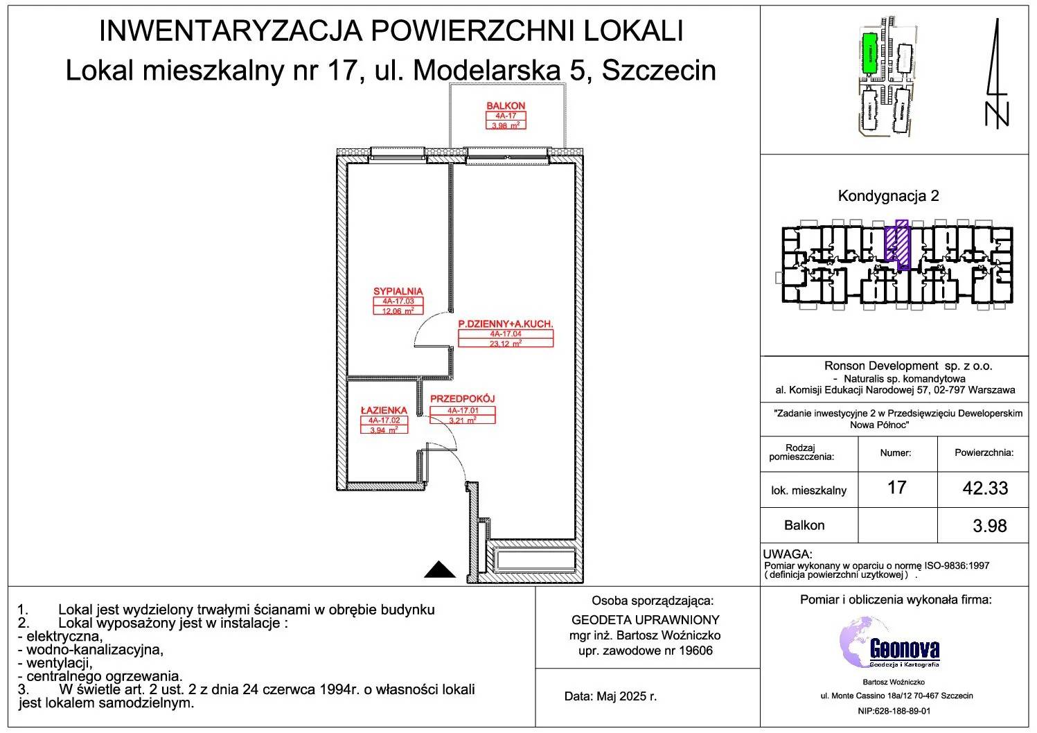 Nowa Północ – inwestycja Ronson - lokal 4A_17, budynek 4