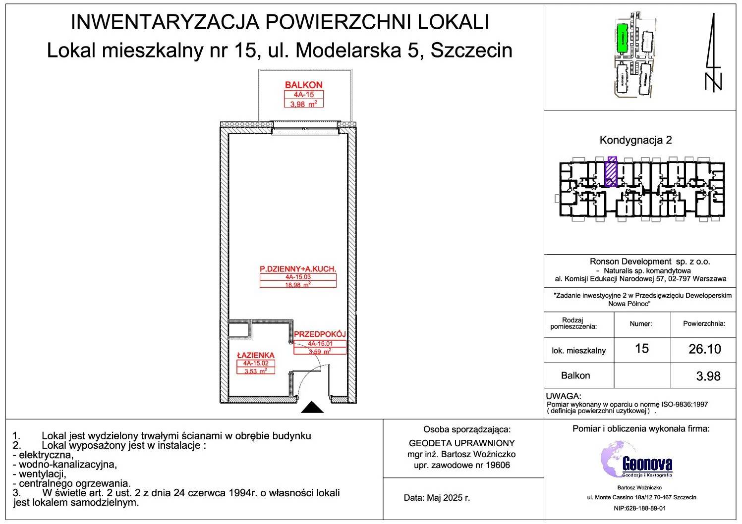 Nowa Północ – inwestycja Ronson - lokal 4A_15, budynek 4