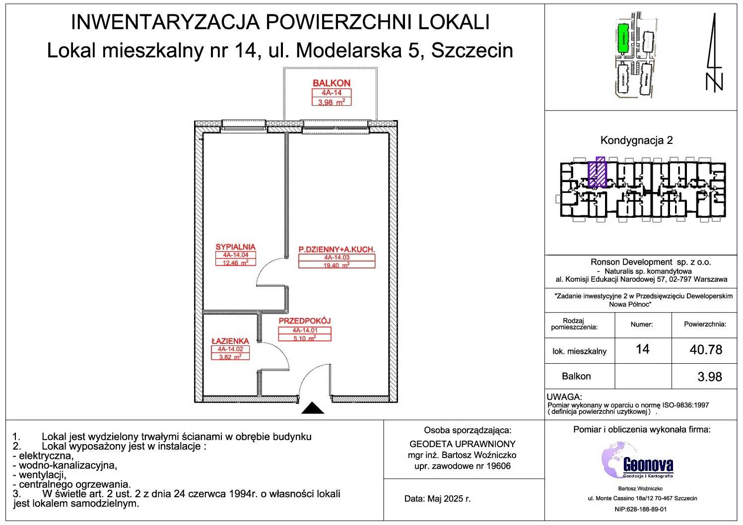 Nowa Północ – inwestycja Ronson - lokal 4A_14, budynek 4