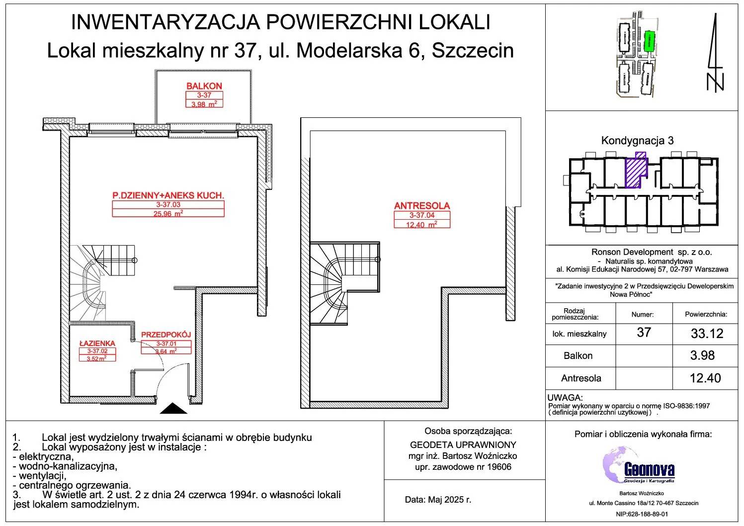 Nowa Północ – inwestycja Ronson - lokal 3A_37, budynek 3