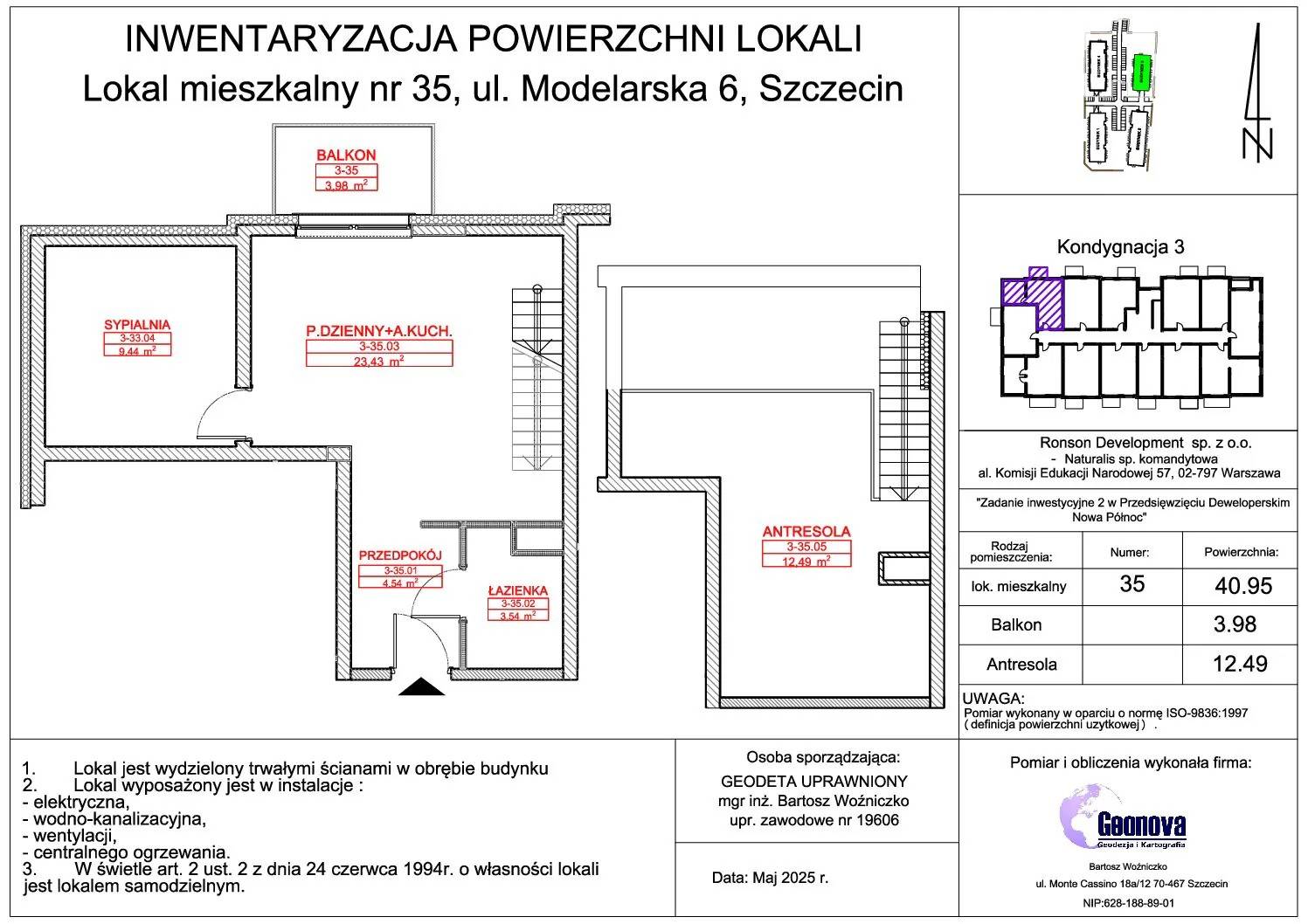Nowa Północ – inwestycja Ronson - lokal 3A_35, budynek 3