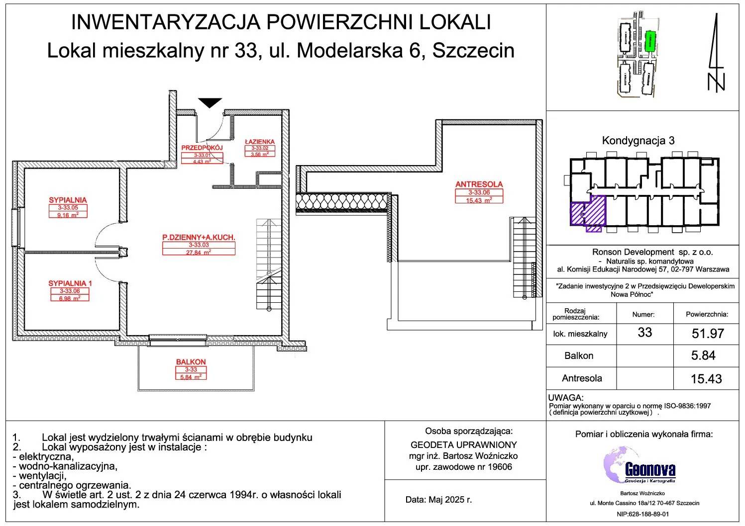Nowa Północ – inwestycja Ronson - lokal 3A_33, budynek 3