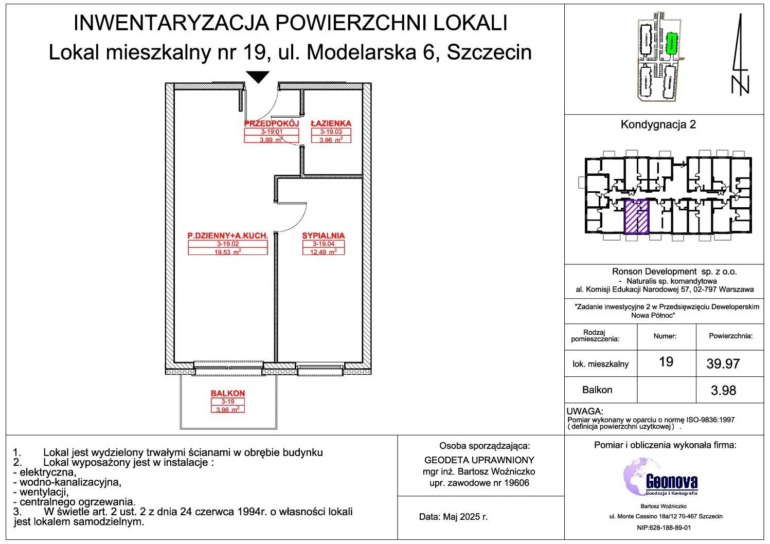 Nowa Północ – inwestycja Ronson - lokal 3A_19, budynek 3