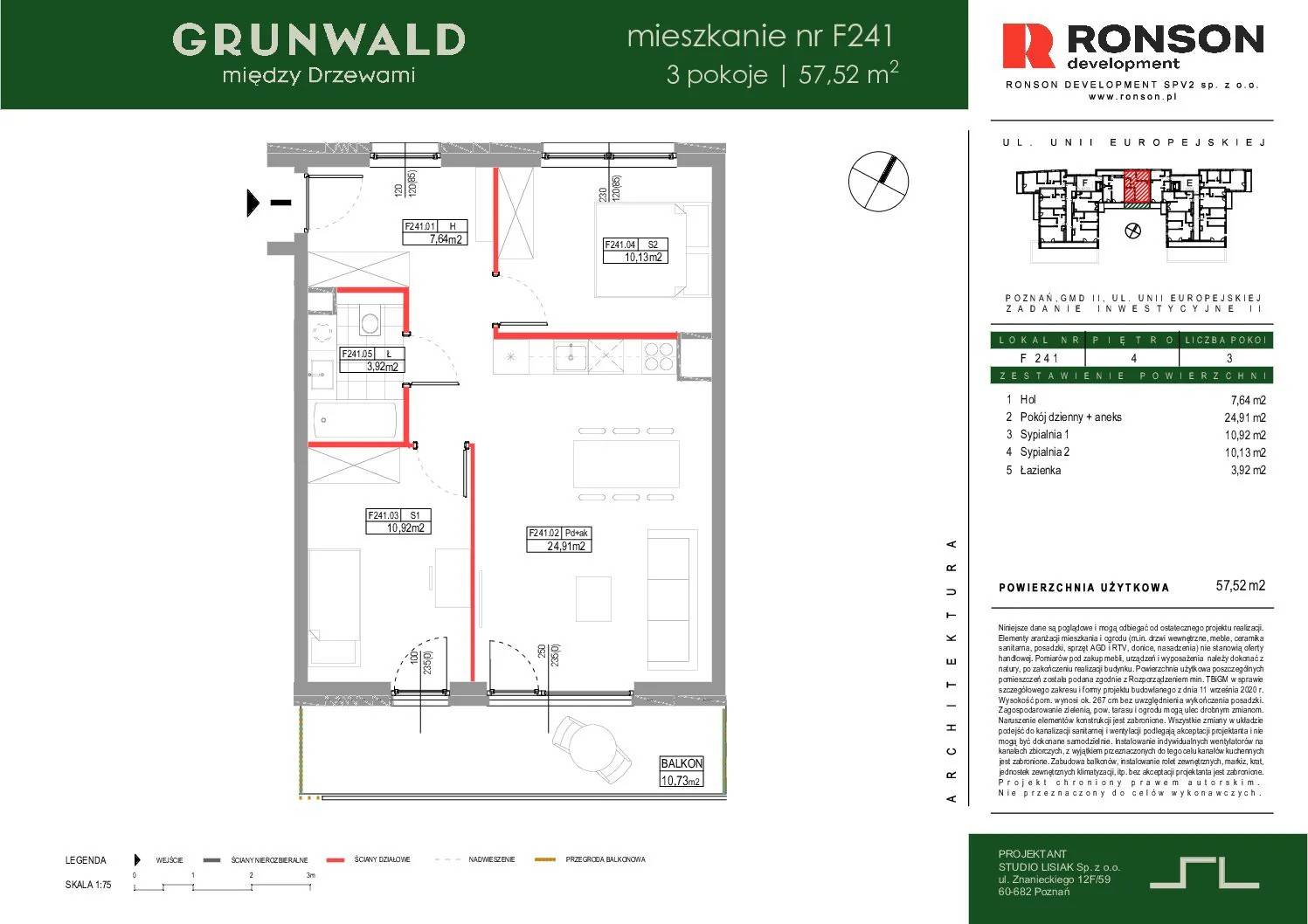 Grunwald Między Drzewami - lokal F241, budynek 3