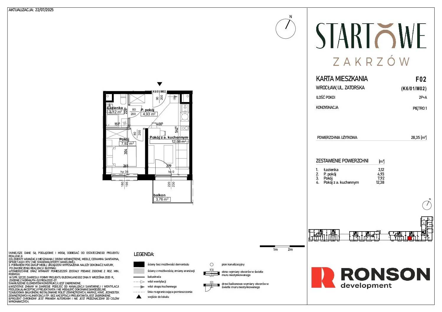 Osiedle Startowe – inwestycja Ronson - lokal F02, budynek 1
