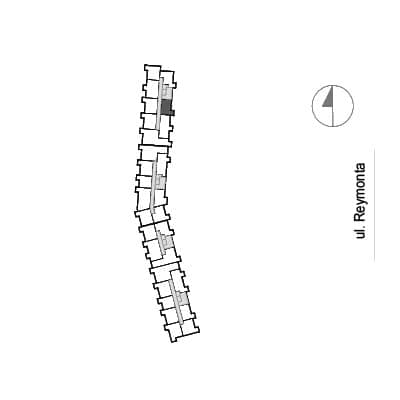 Przystań Reymonta – inwestycja Archicom - lokal WR2 1/4/1/1k, budynek WR2